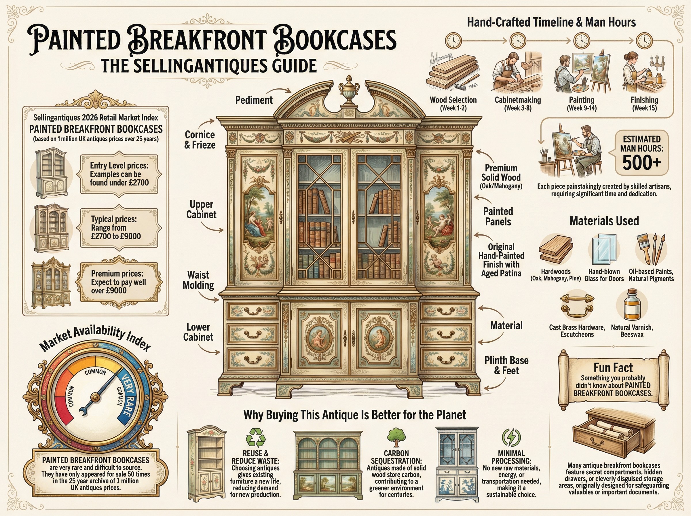 Painted Breakfront Bookcases Guide Infographic