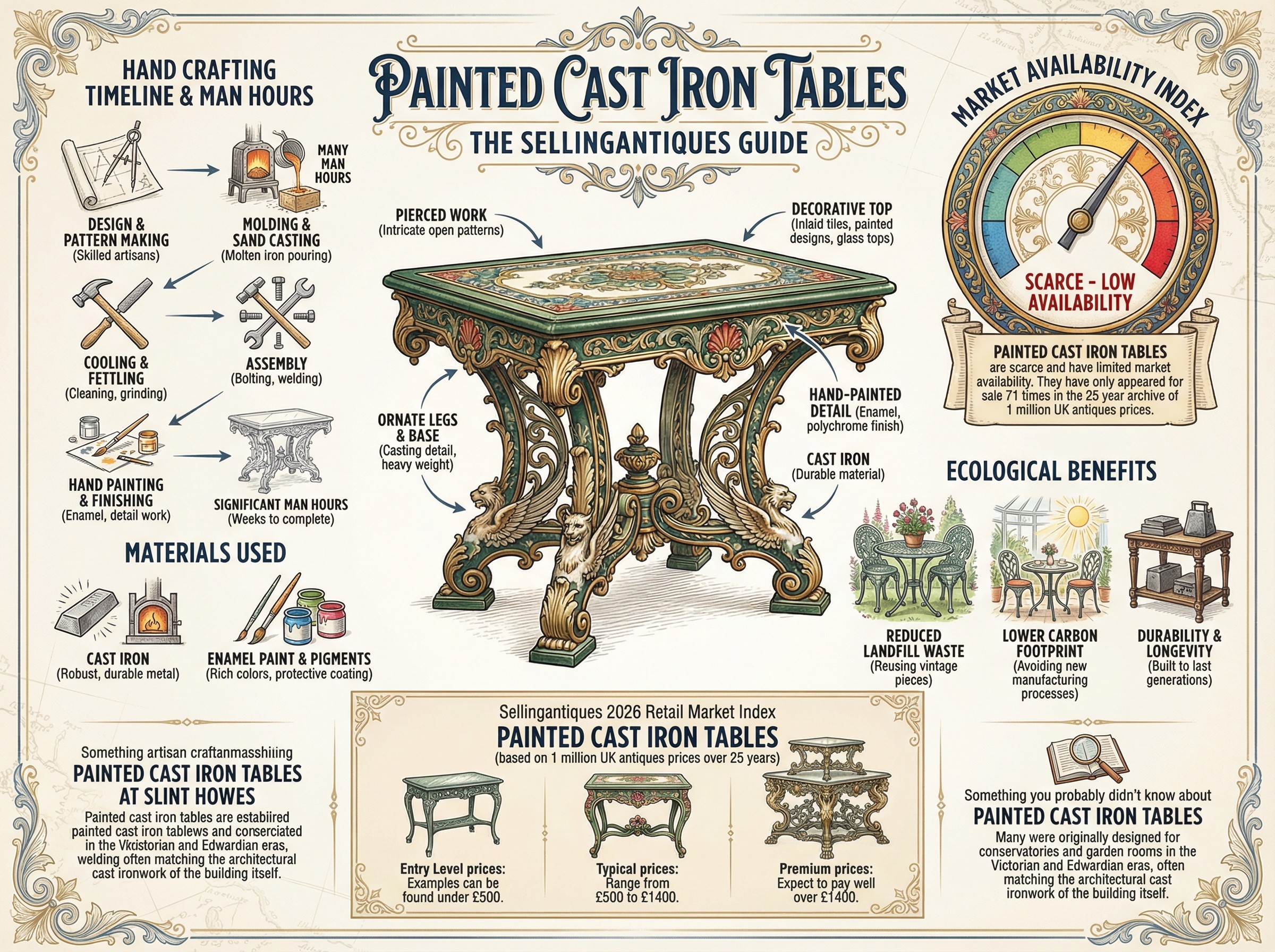 Painted Cast Iron Tables Guide Infographic