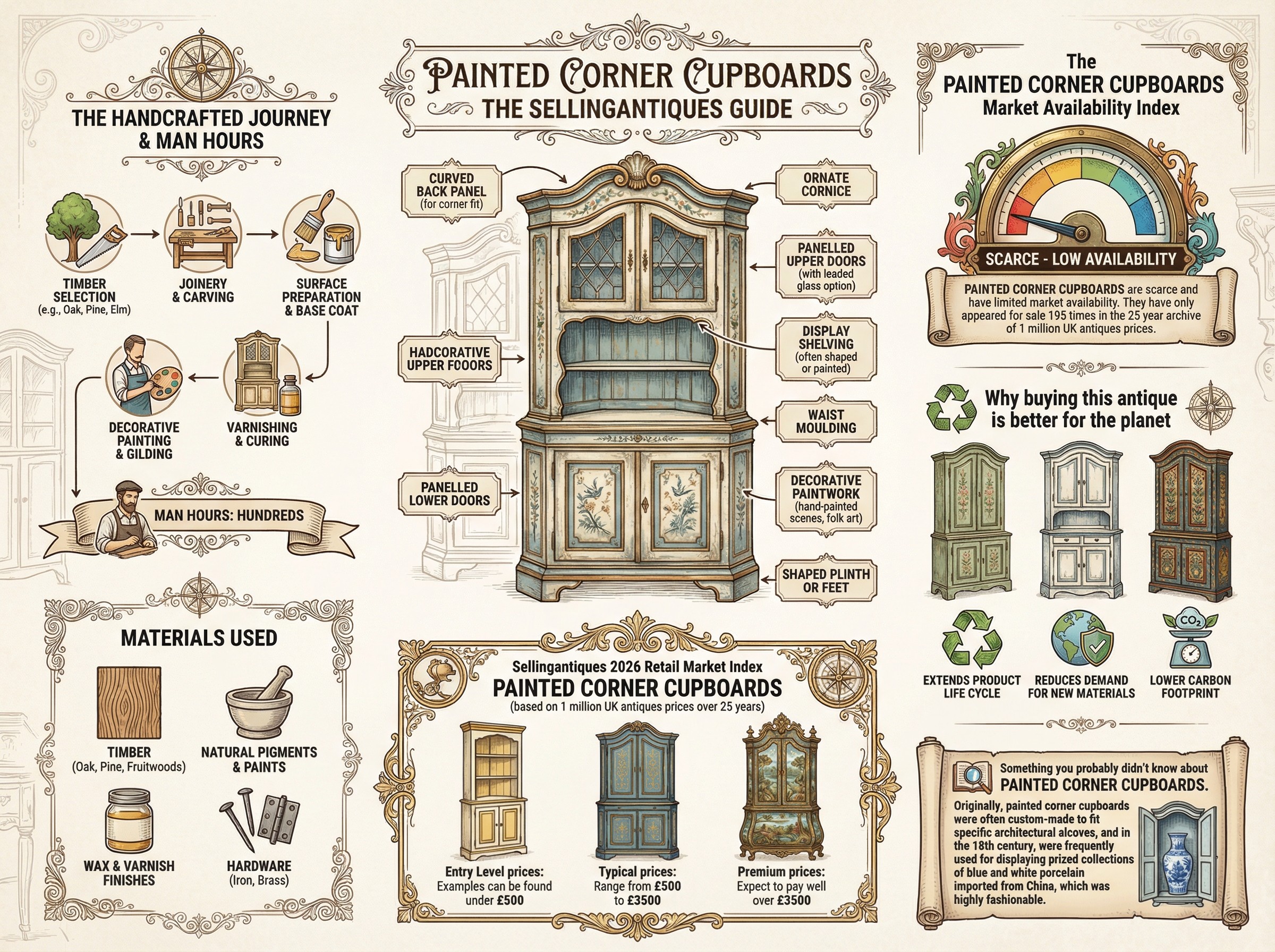 Painted Corner Cupboards Guide Infographic