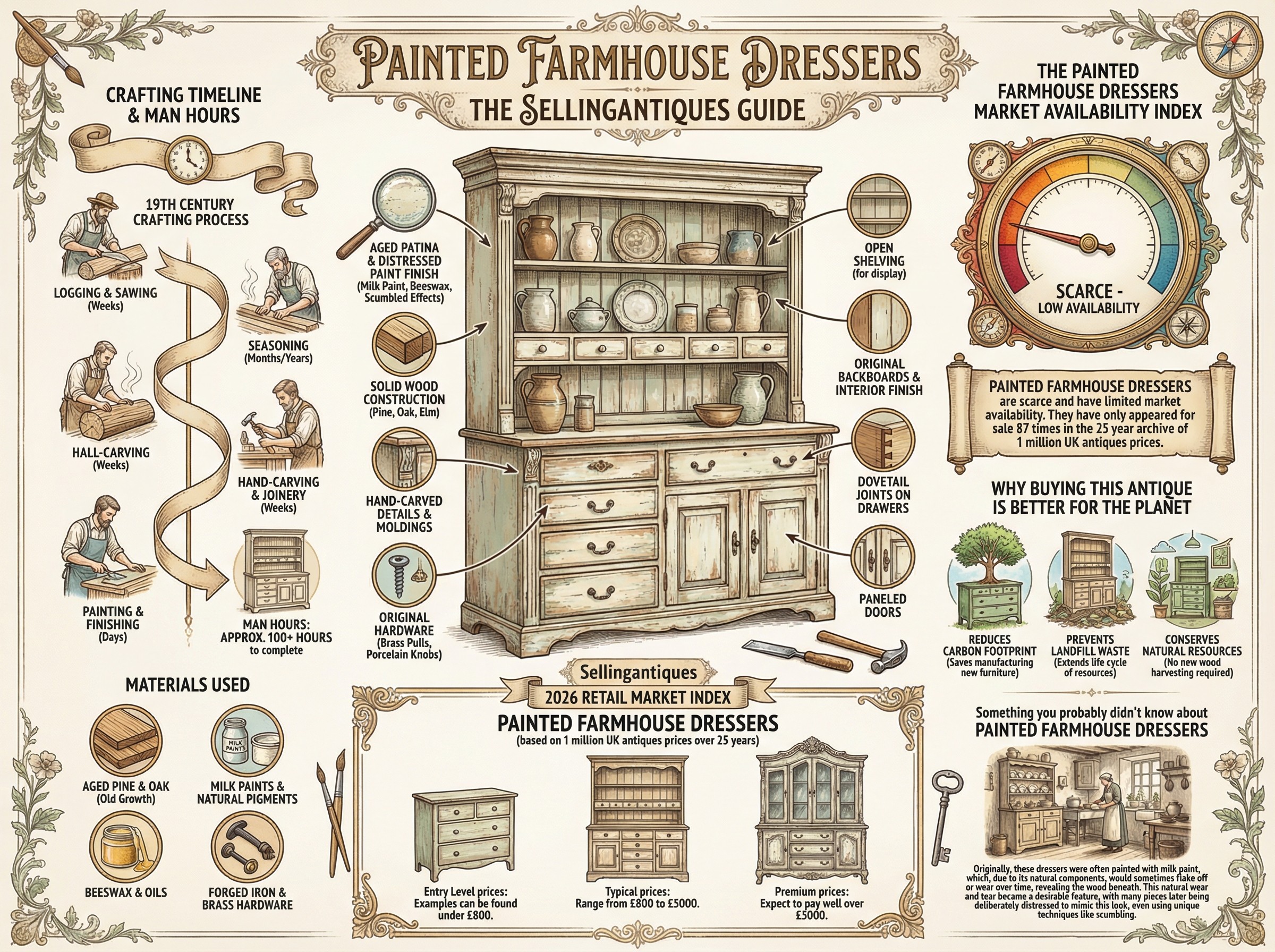 Painted Farmhouse Dressers Guide Infographic