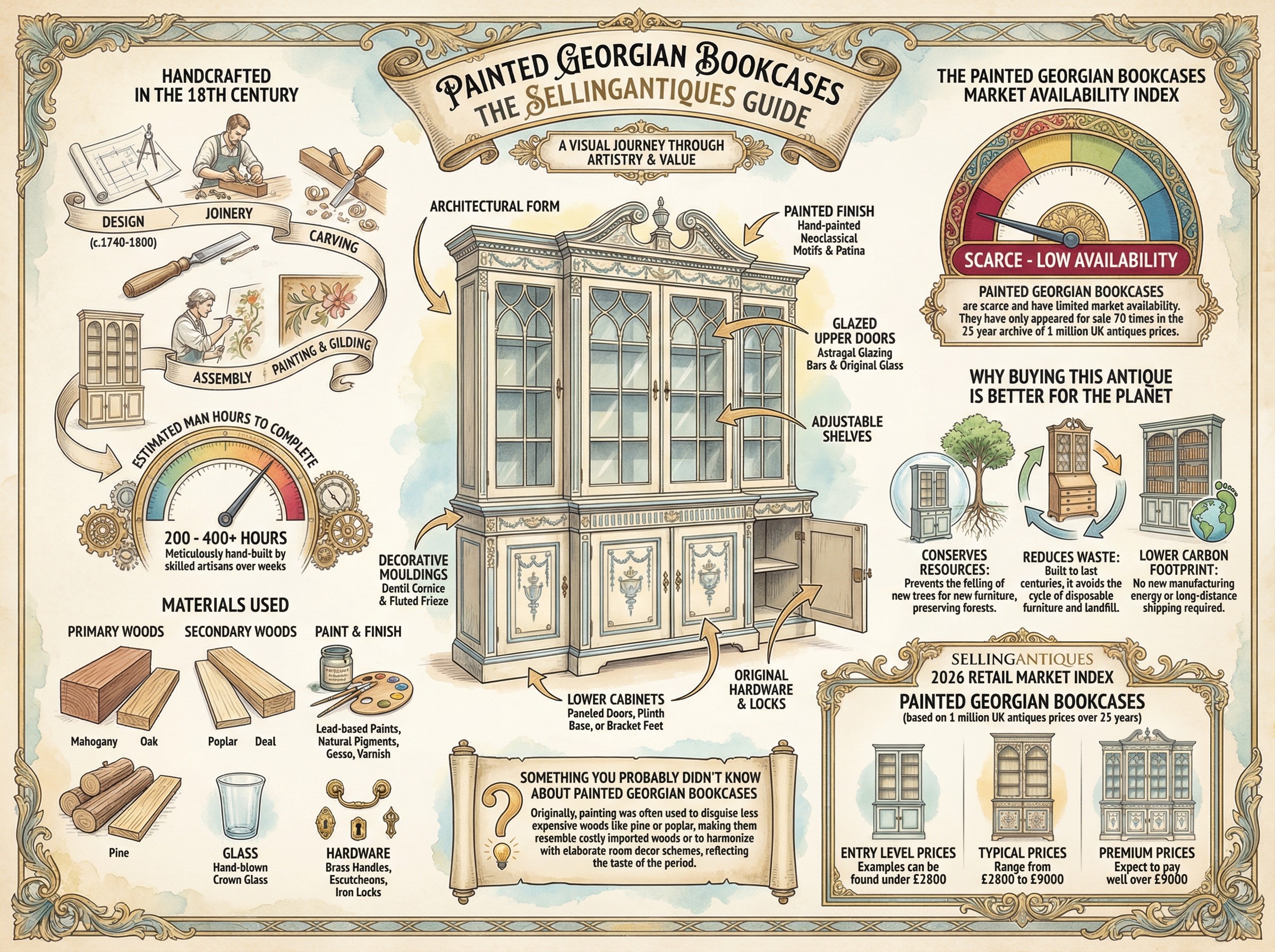 Painted Georgian Bookcases Guide Infographic