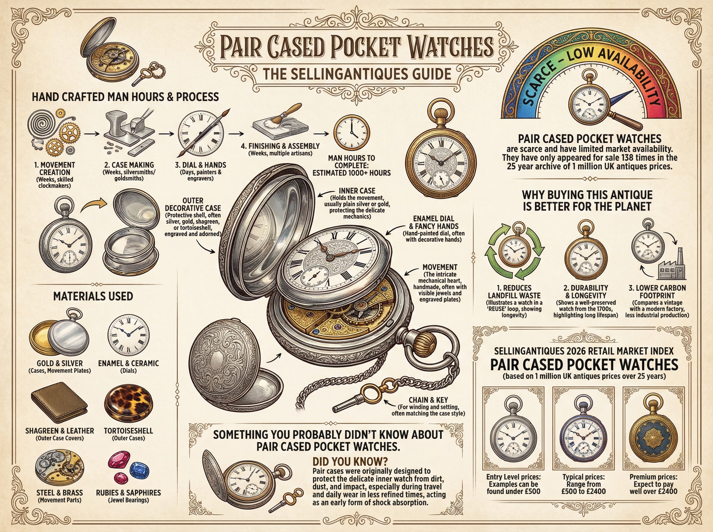 Pair Cased Pocket Watches Guide Infographic