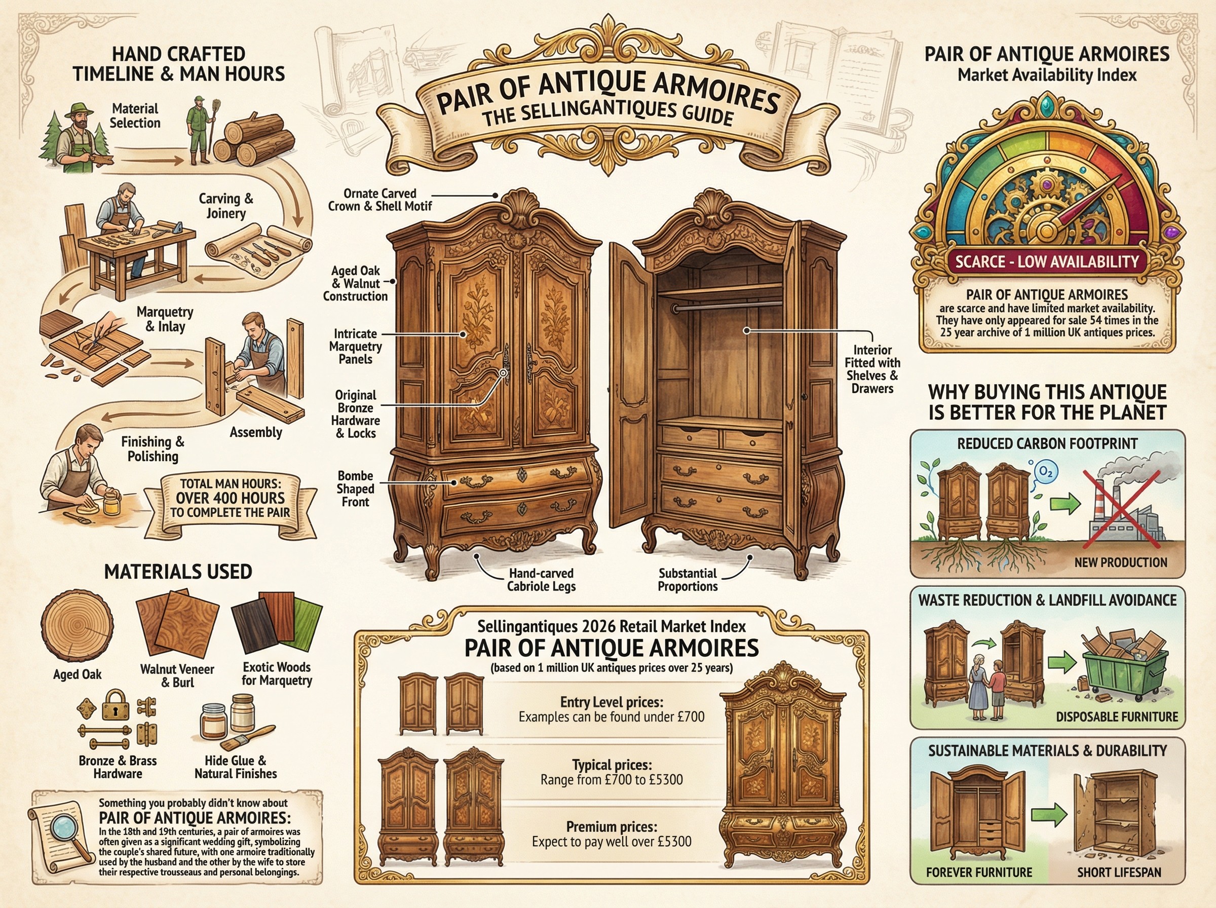 Pair Of Antique Armoires Guide Infographic