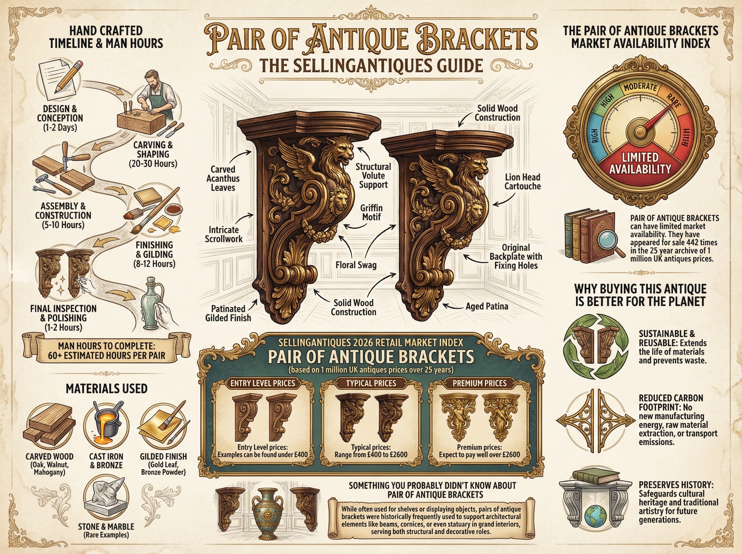 Pair Of Antique Brackets Guide Infographic