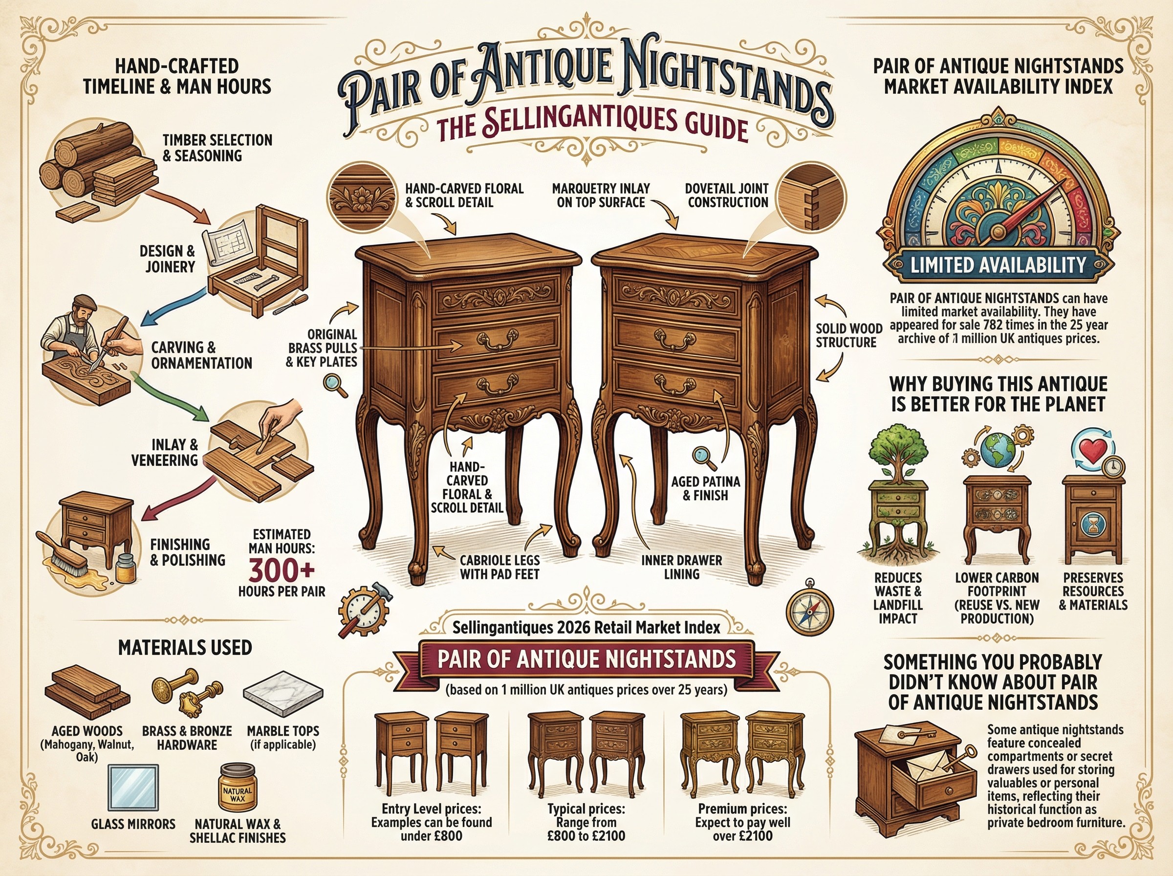 Pair Of Antique Nightstands Guide Infographic