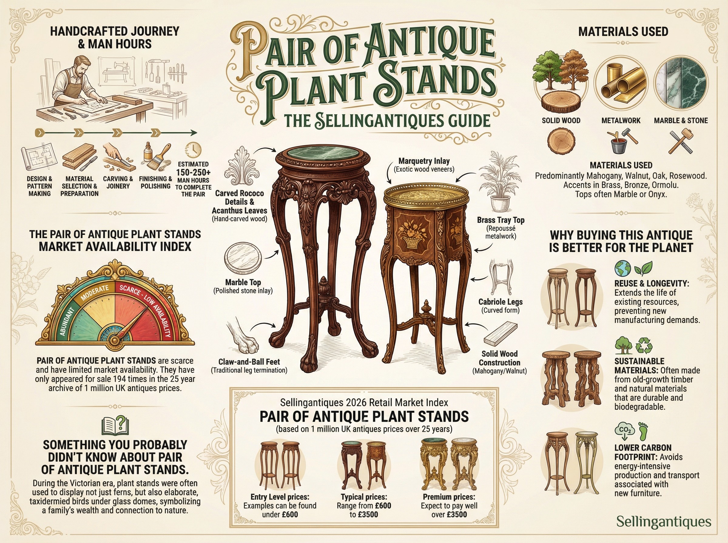 Pair Of Antique Plant Stands Guide Infographic
