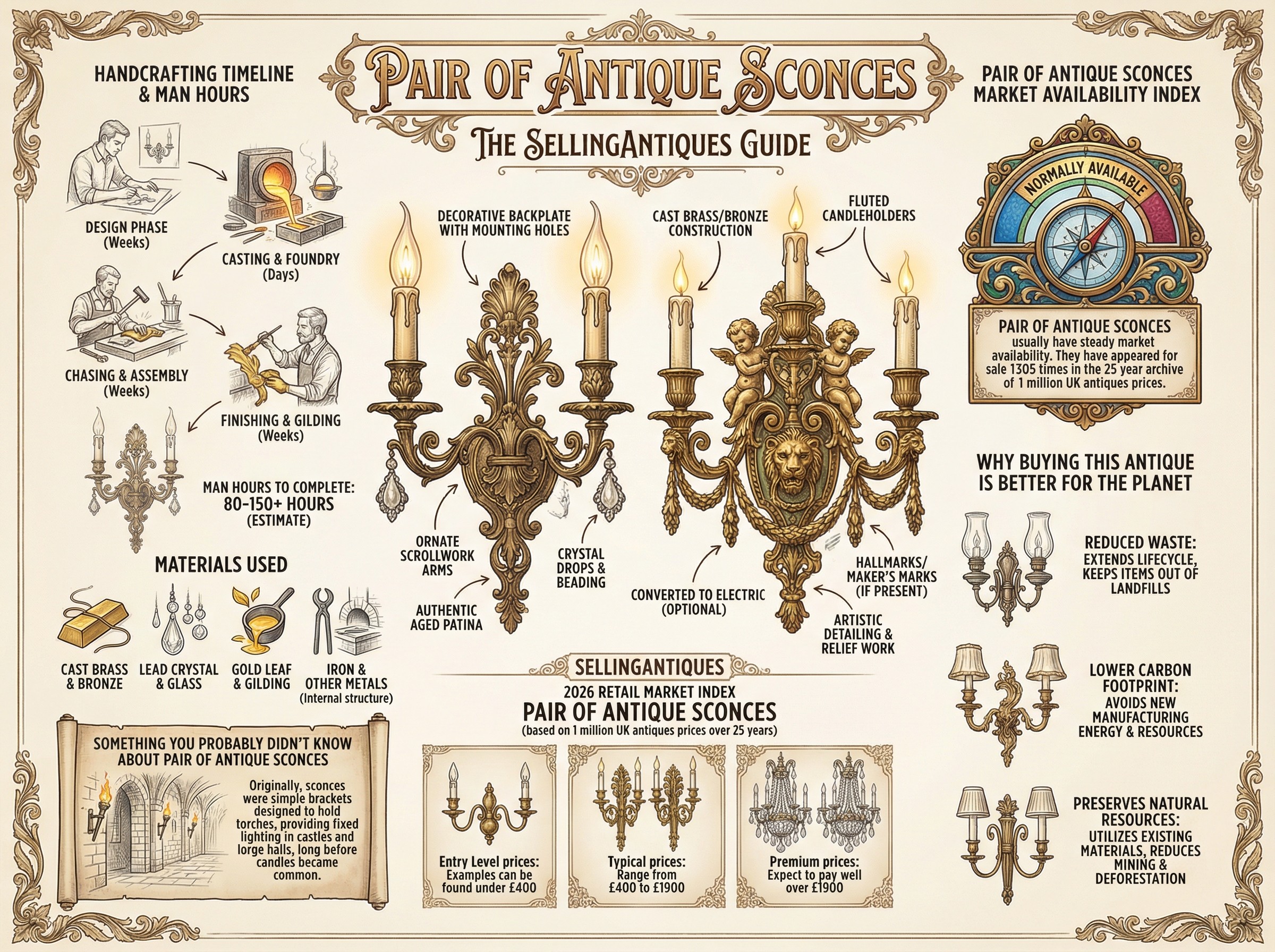 Pair Of Antique Sconces Guide Infographic