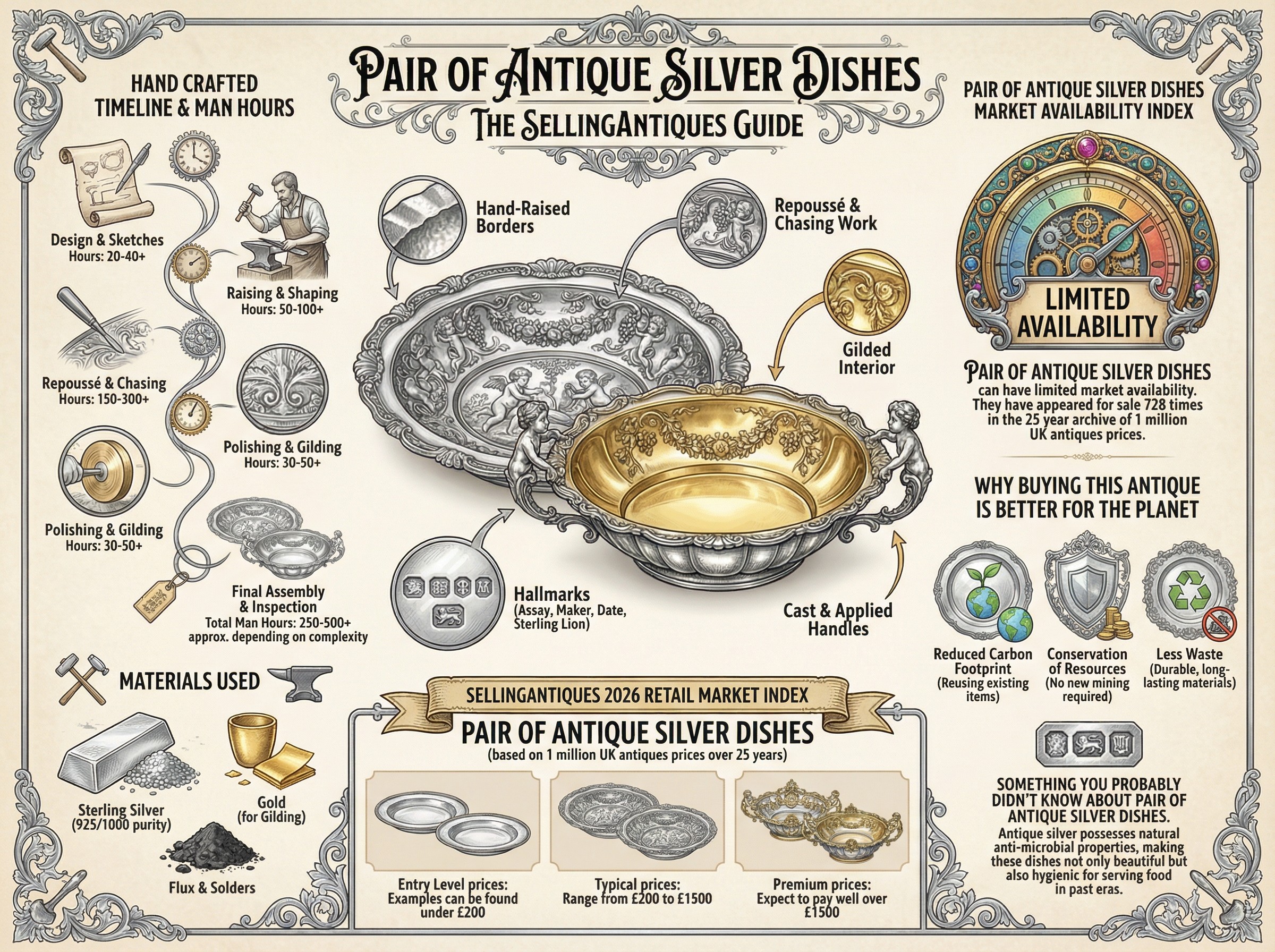 Pair Of Antique Silver Dishes Guide Infographic
