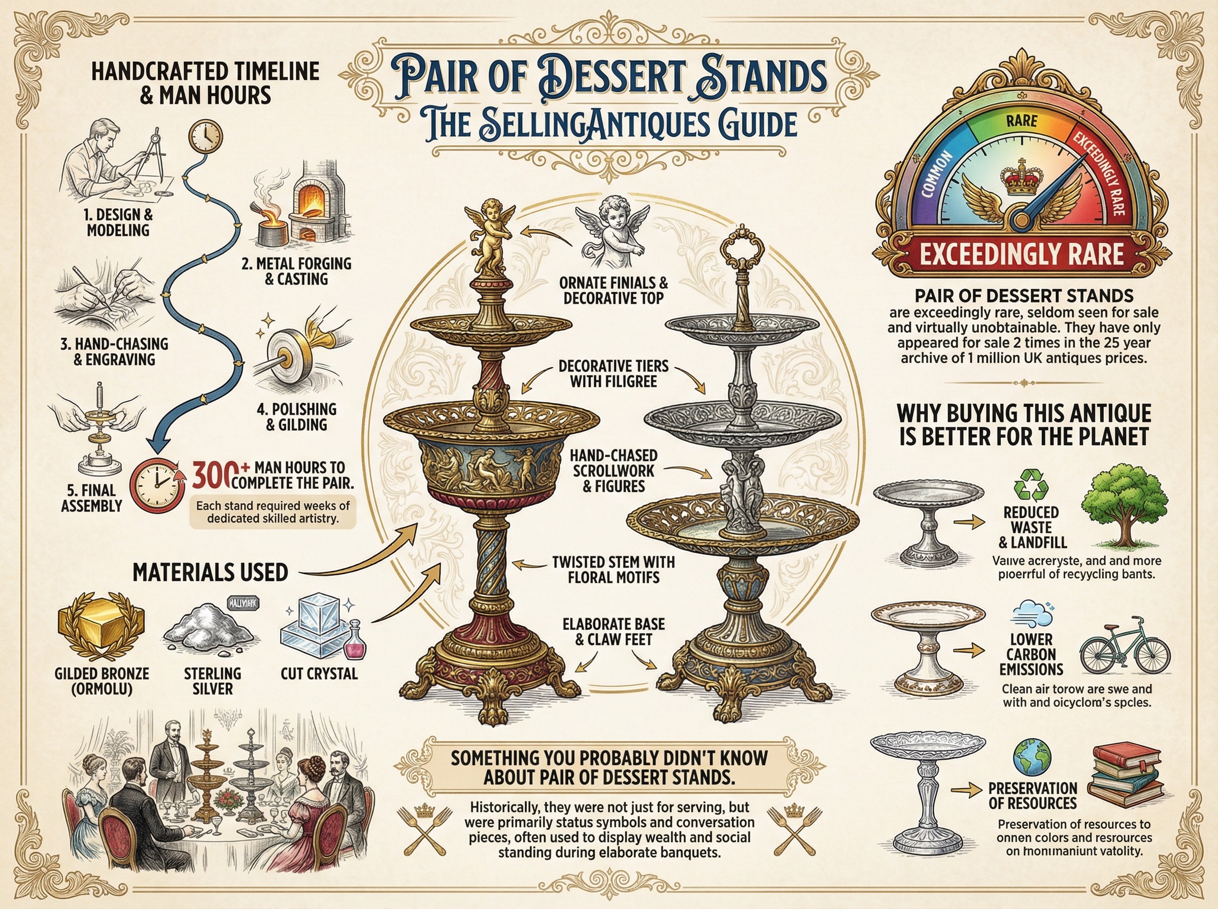 Pair Of Dessert Stands Guide Infographic