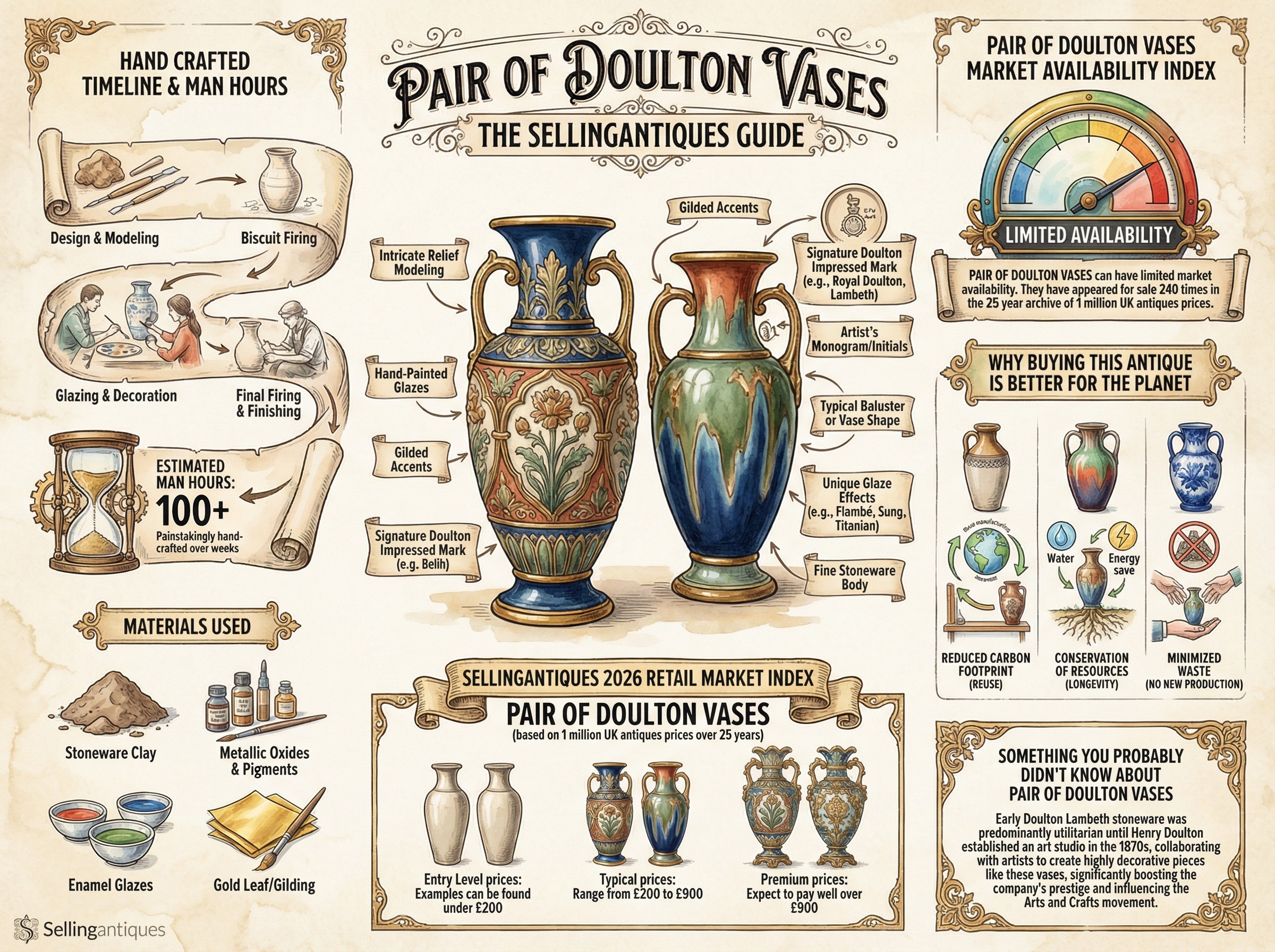 Pair Of Doulton Vases Guide Infographic