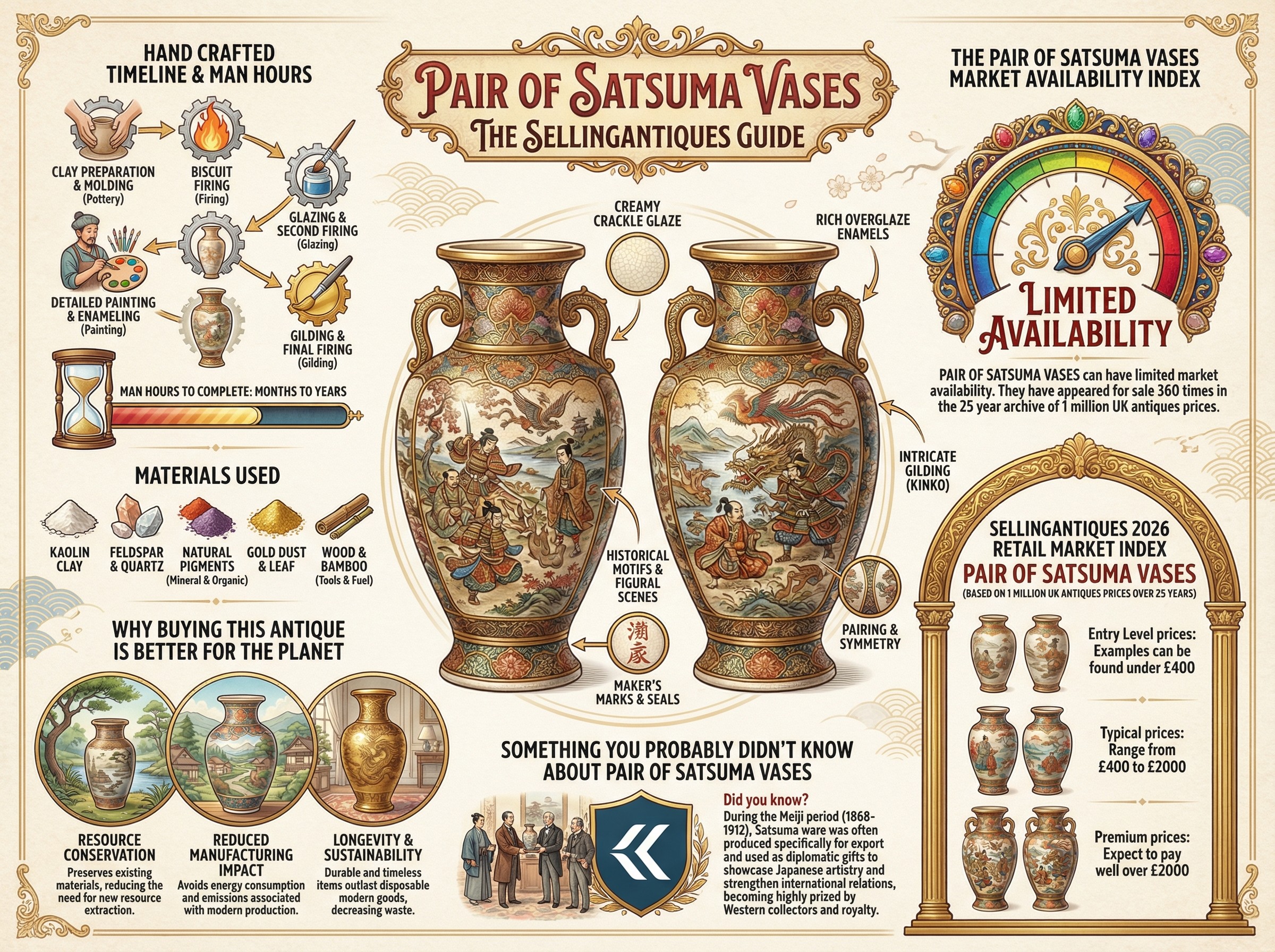 Pair Of Satsuma Vases Guide Infographic