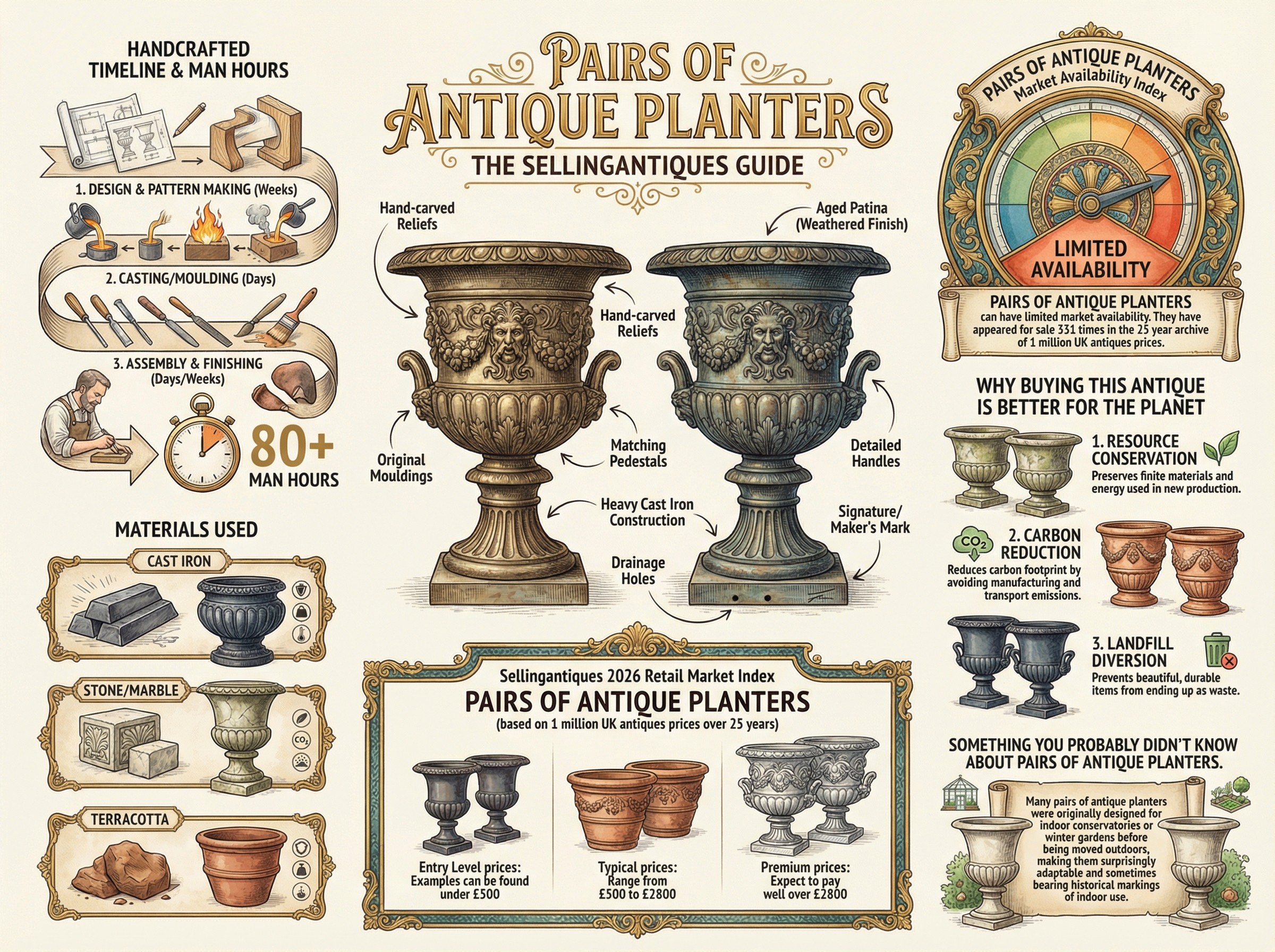 Pairs Of Antique Planters Guide Infographic