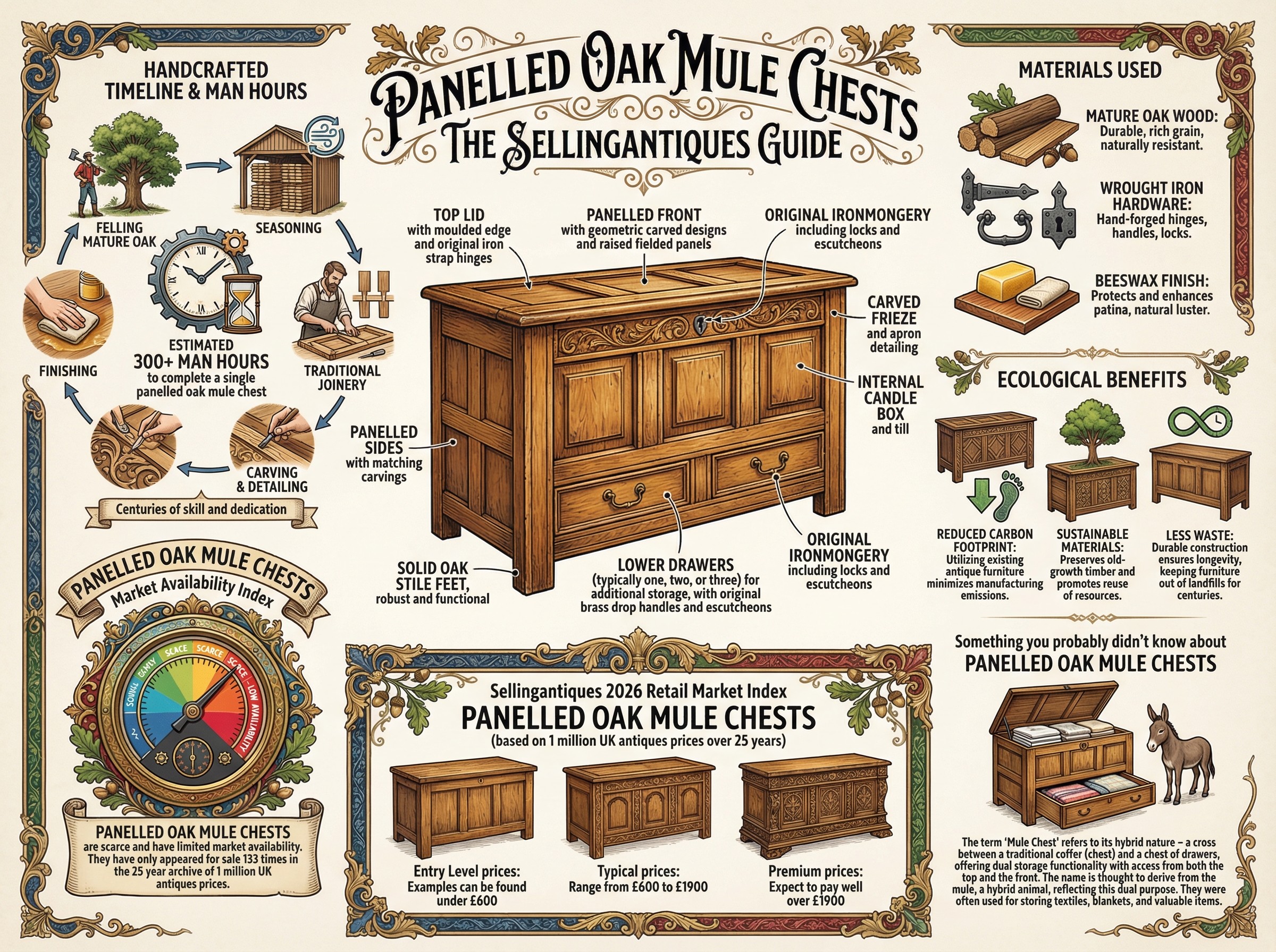 Panelled Oak Mule Chests Guide Infographic