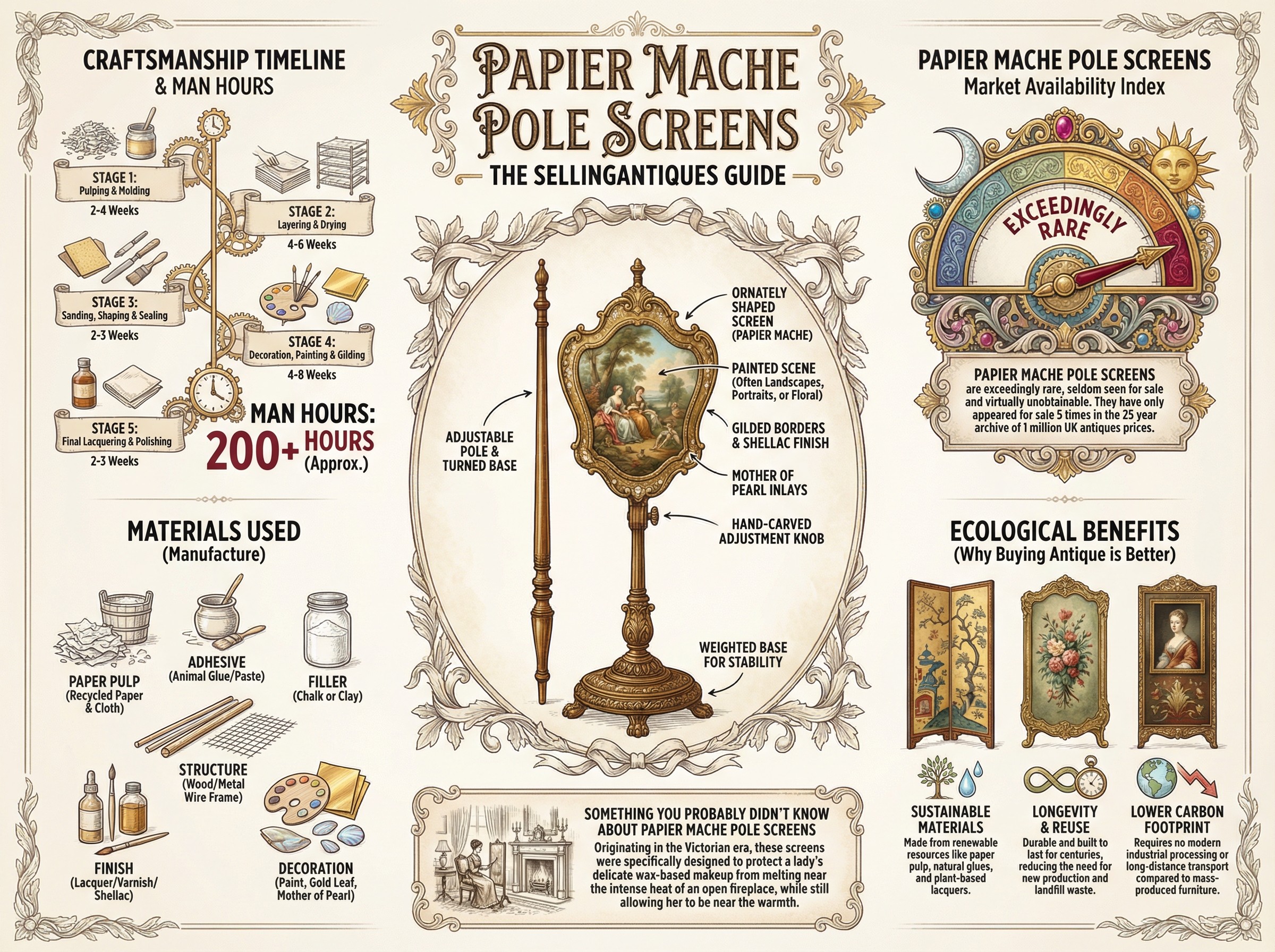 Papier Mache Pole Screens Guide Infographic