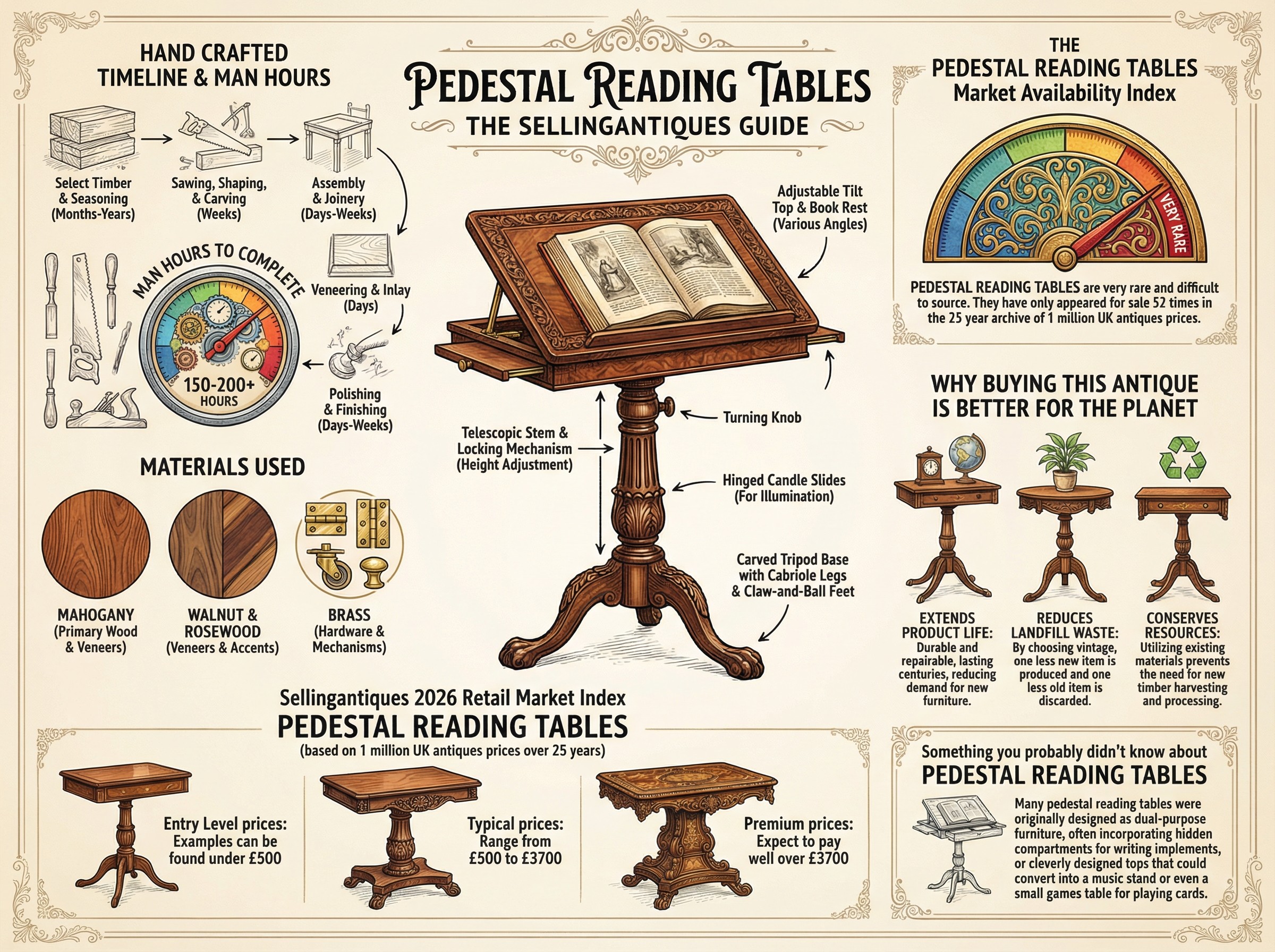 Pedestal Reading Tables Guide Infographic