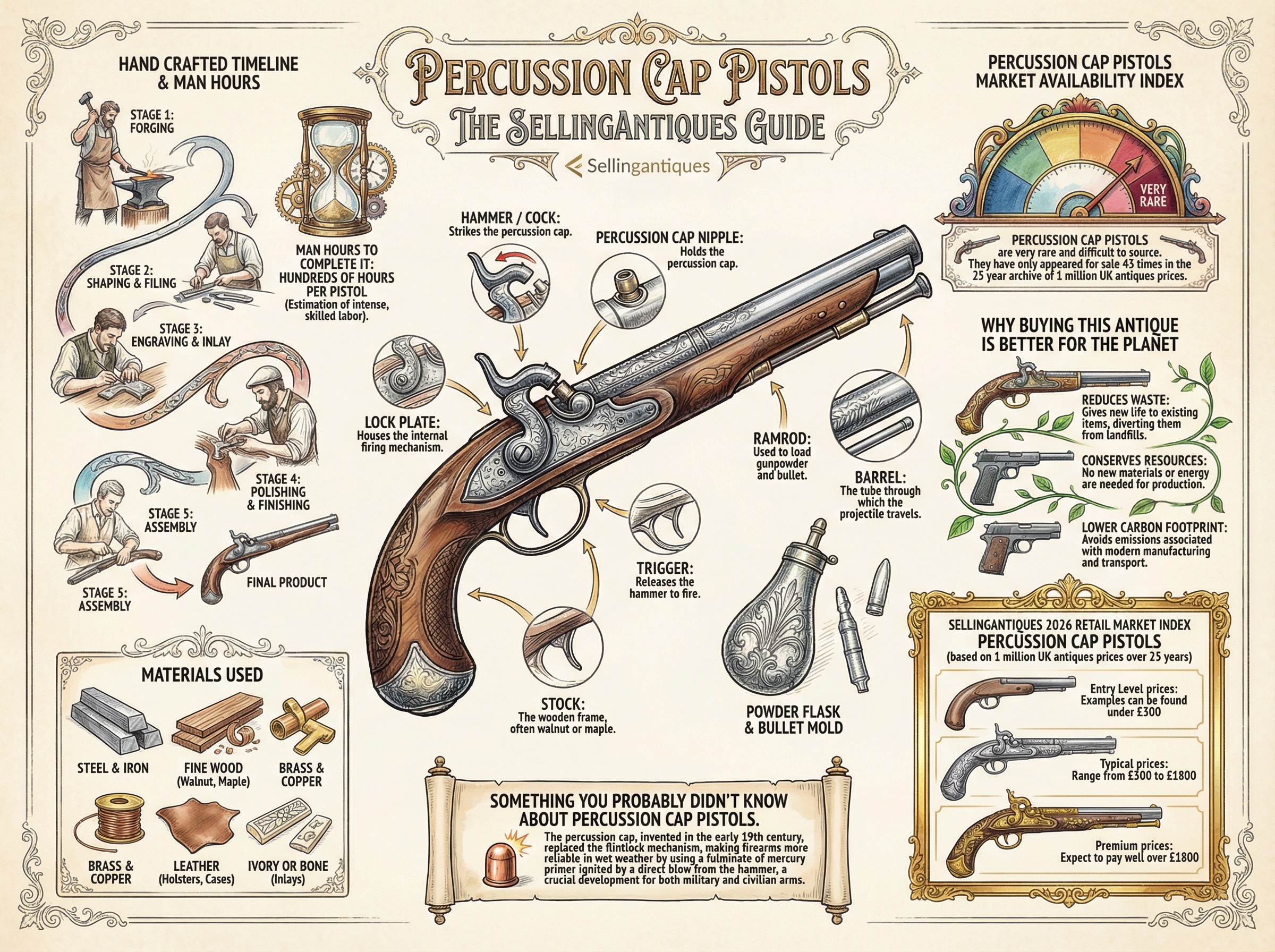 Percussion Cap Pistols Guide Infographic