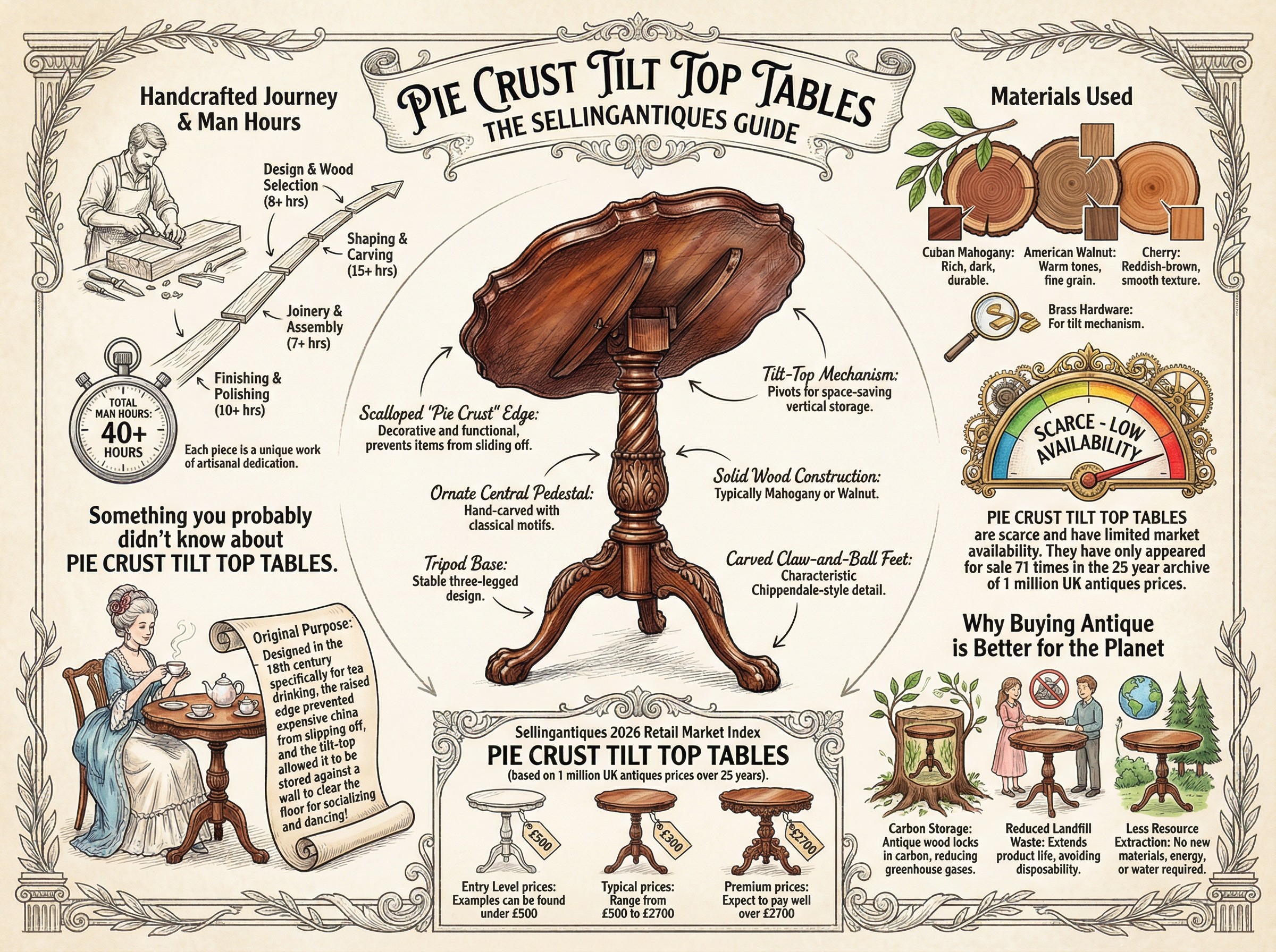 Pie Crust Tilt Top Tables Guide Infographic