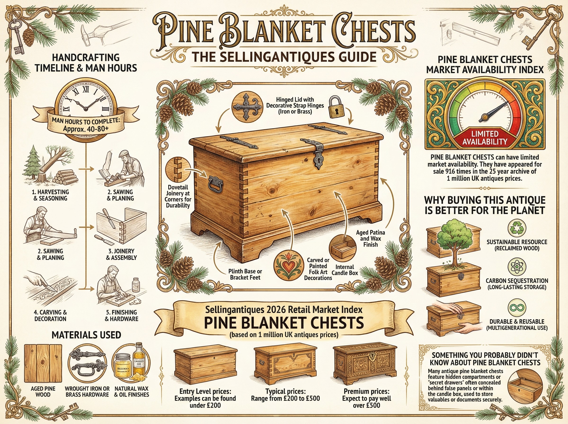 Pine Blanket Chests Guide Infographic