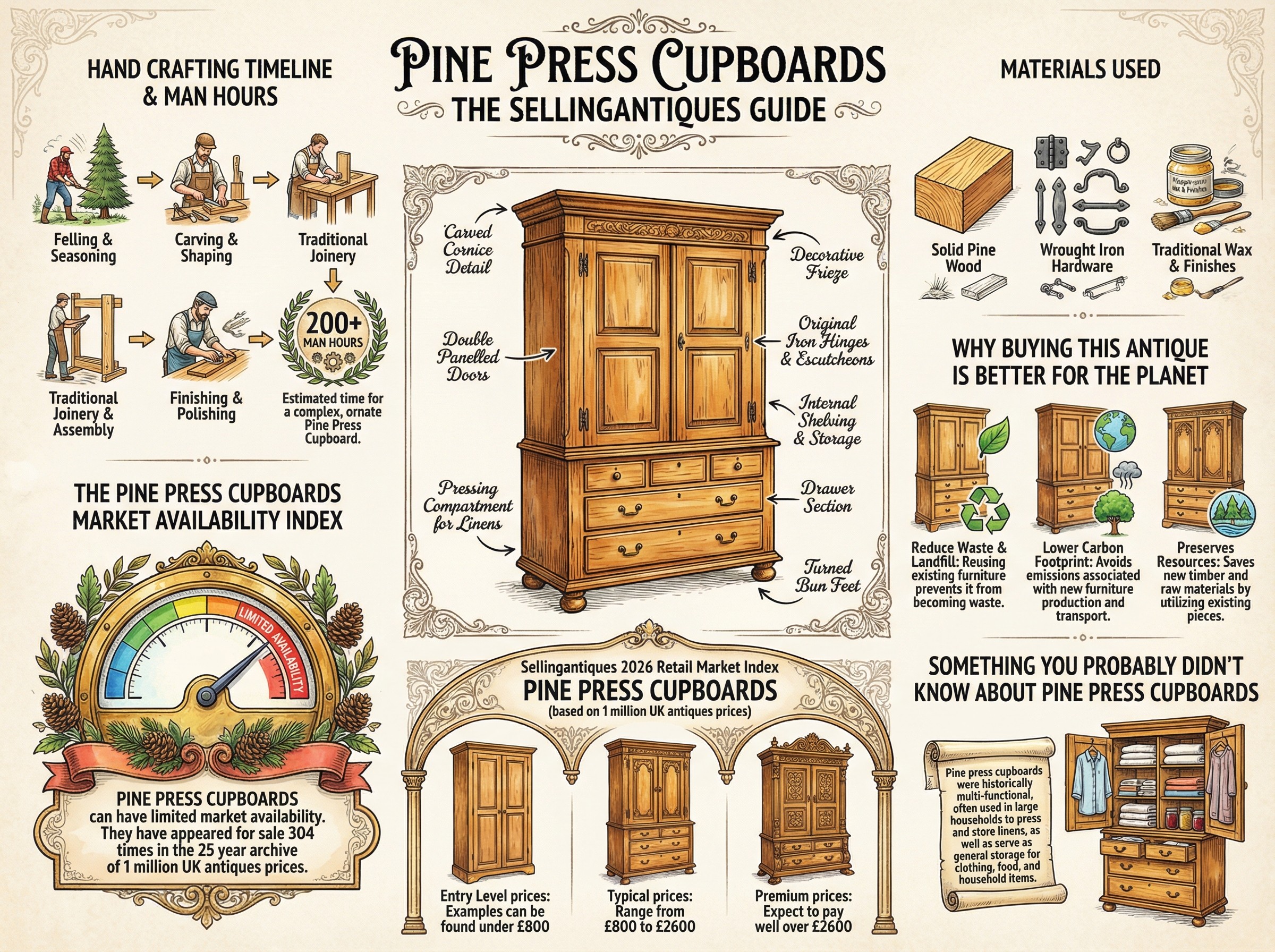 Pine Press Cupboards Guide Infographic