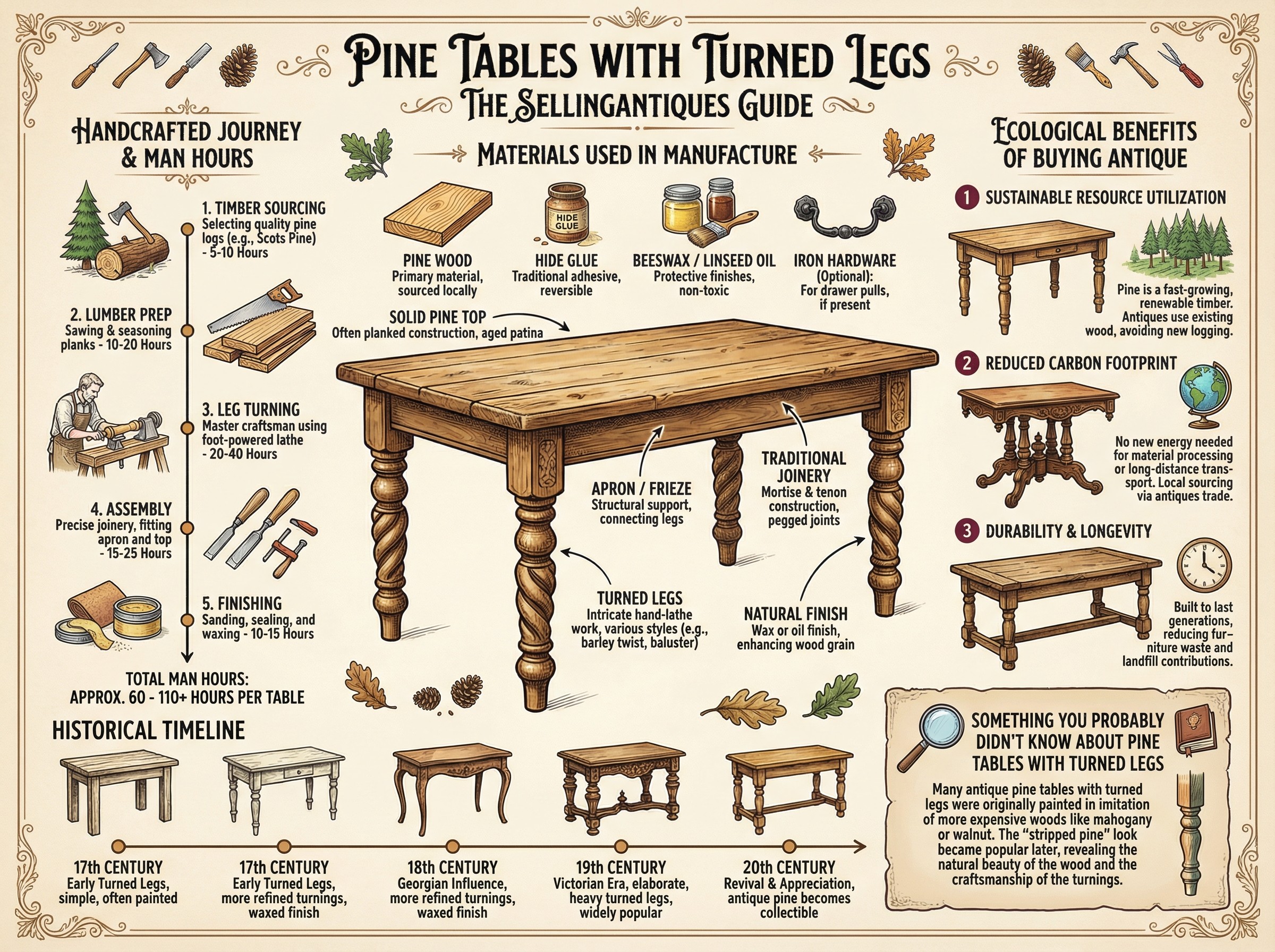 Turhed The Sellingantiques Guide to Pine Tables With Turned Legs