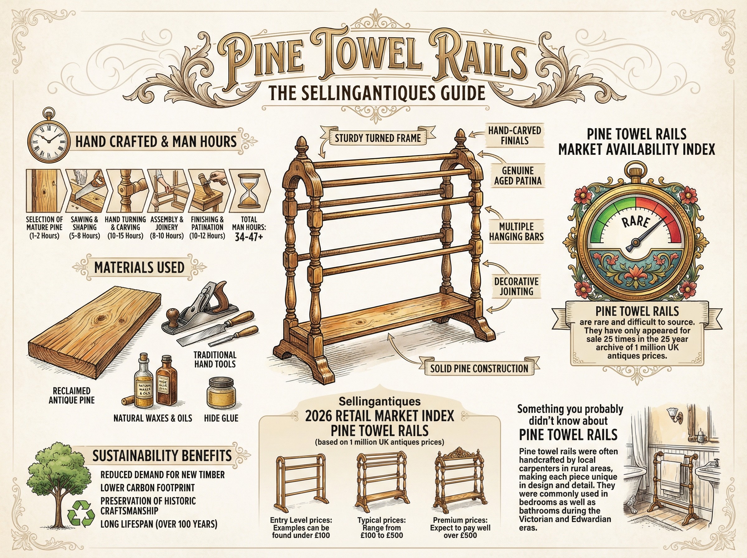 Pine Towel Rails Guide Infographic