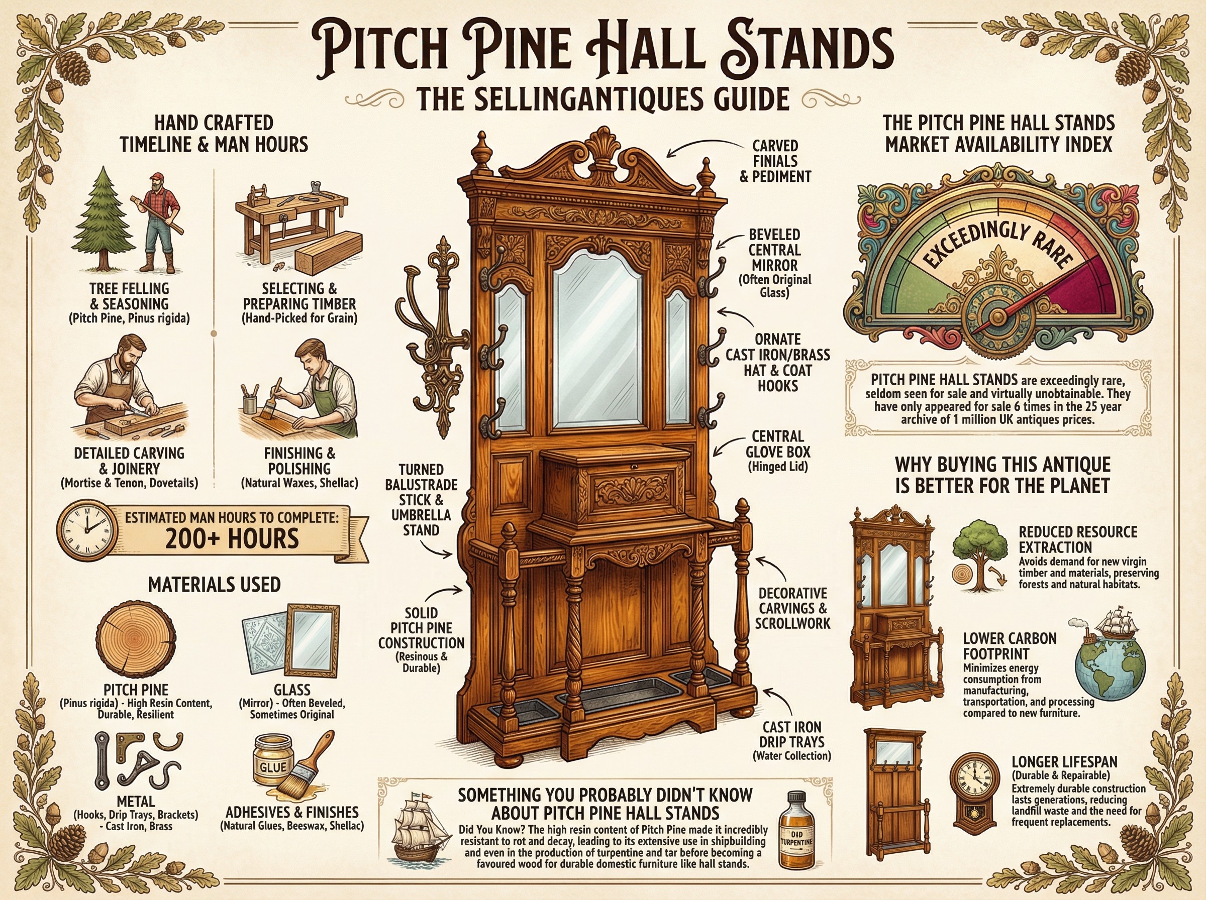 Pitch Pine Hall Stands Guide Infographic