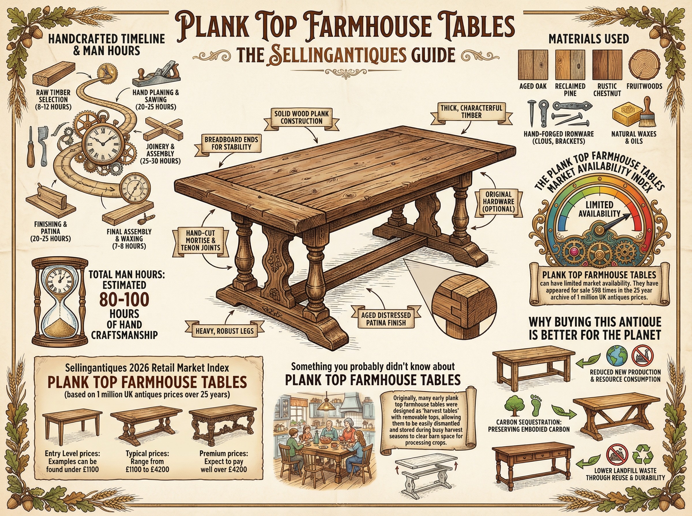 The Sellingantiques Guide to Plank Top Farmhouse Tables