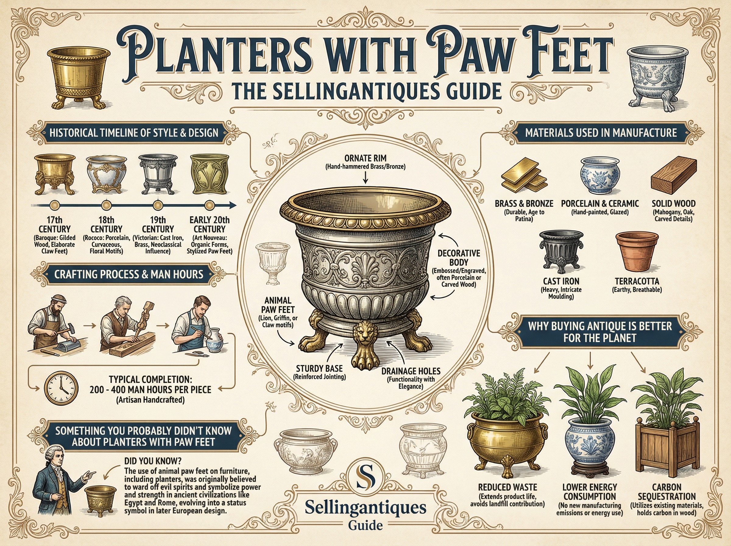 Planters With Paw Feet Guide Infographic