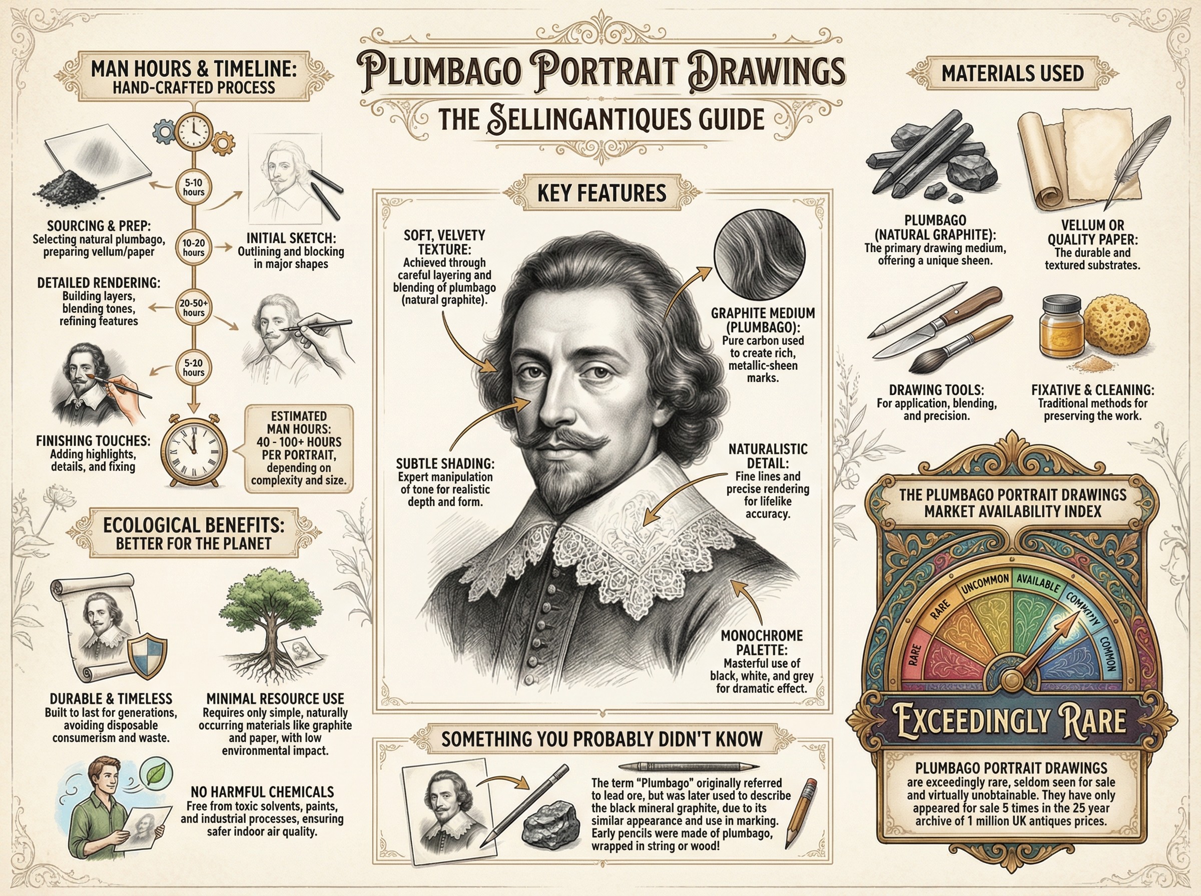 Plumbago Portrait Drawings Guide Infographic