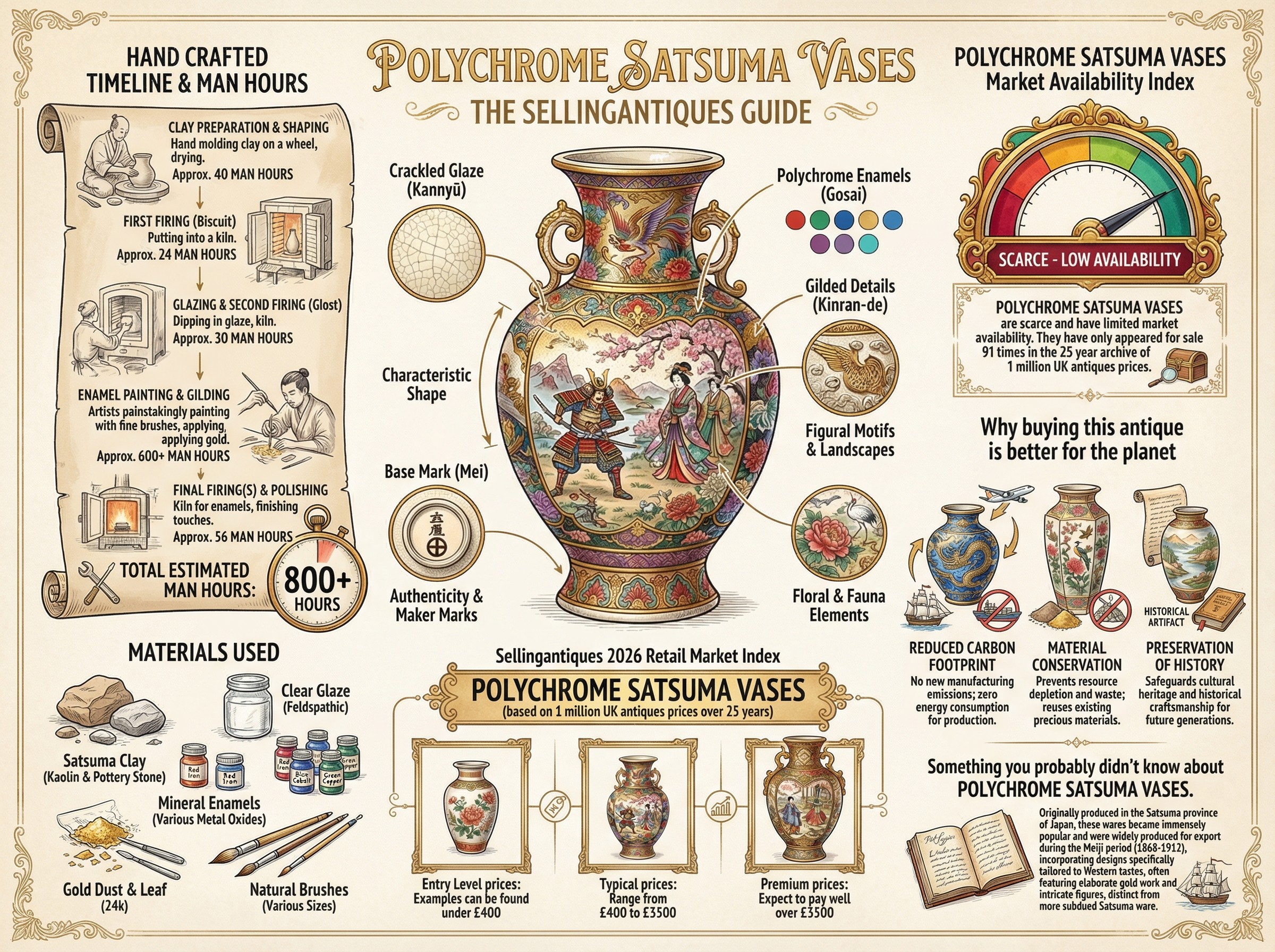 Polychrome Satsuma Vases Guide Infographic