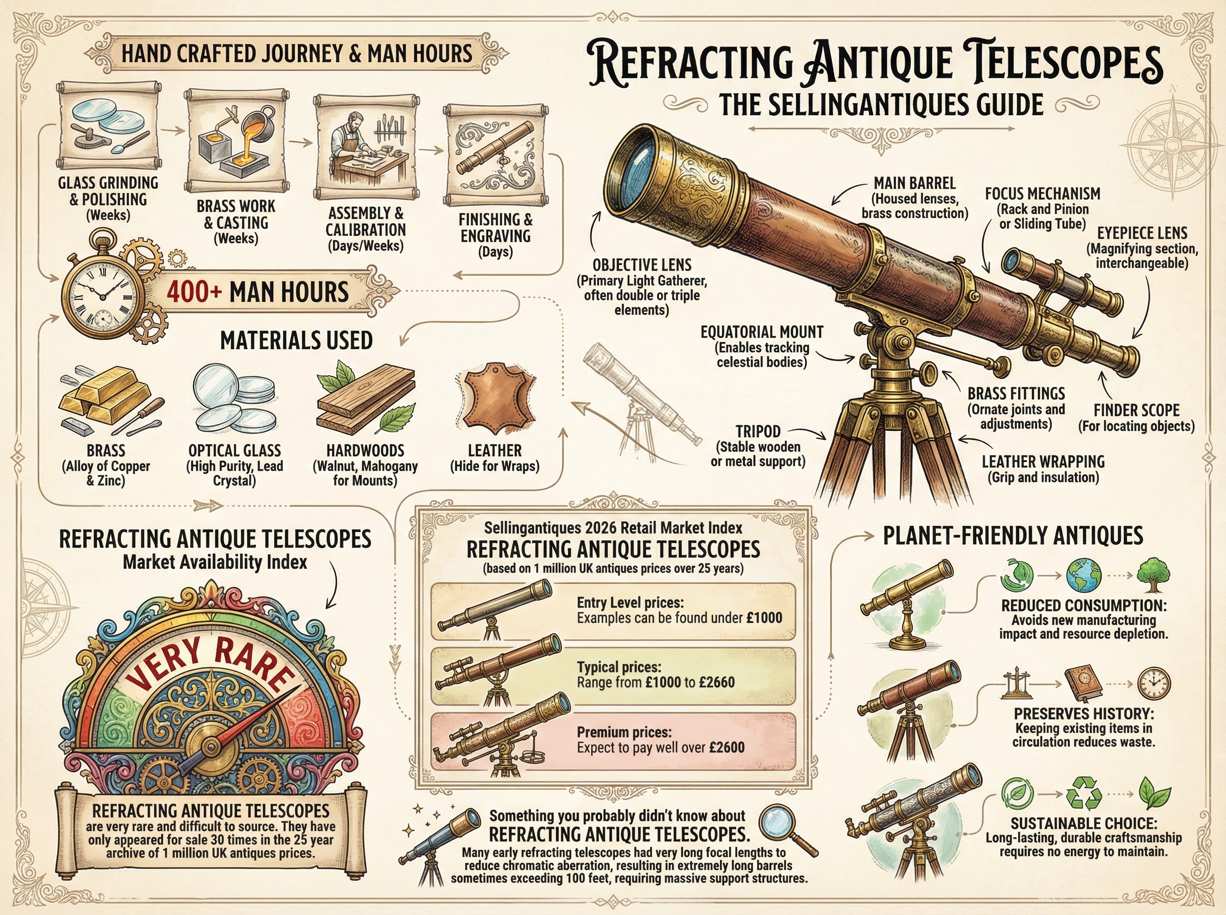 Refracting Antique Telescopes Guide Infographic