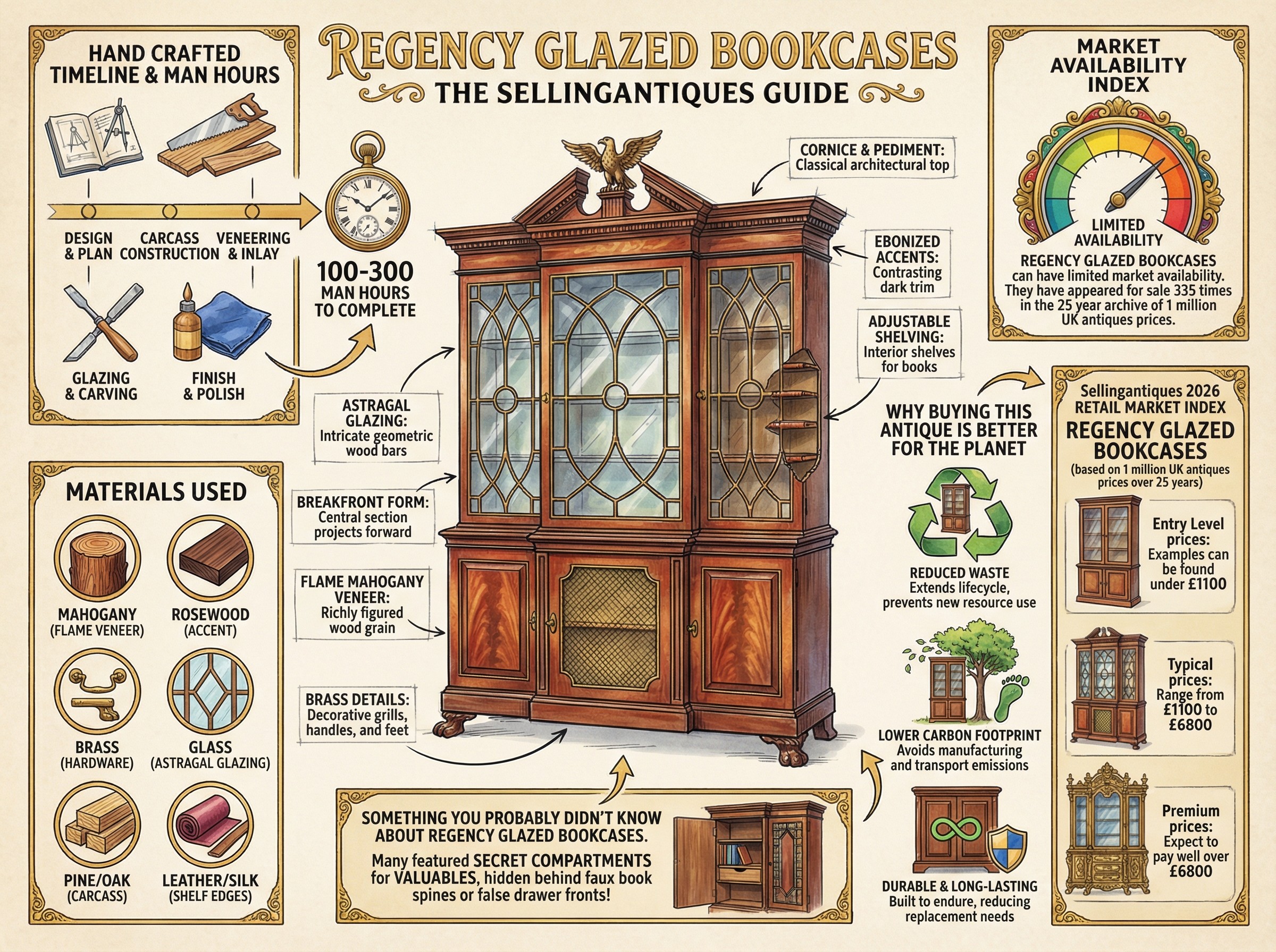 Regency Glazed Bookcases Guide Infographic