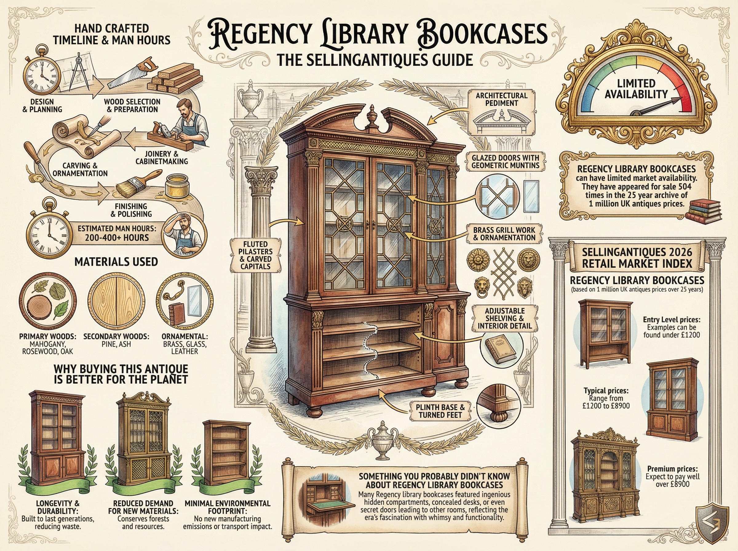 Regency Library Bookcases Guide Infographic