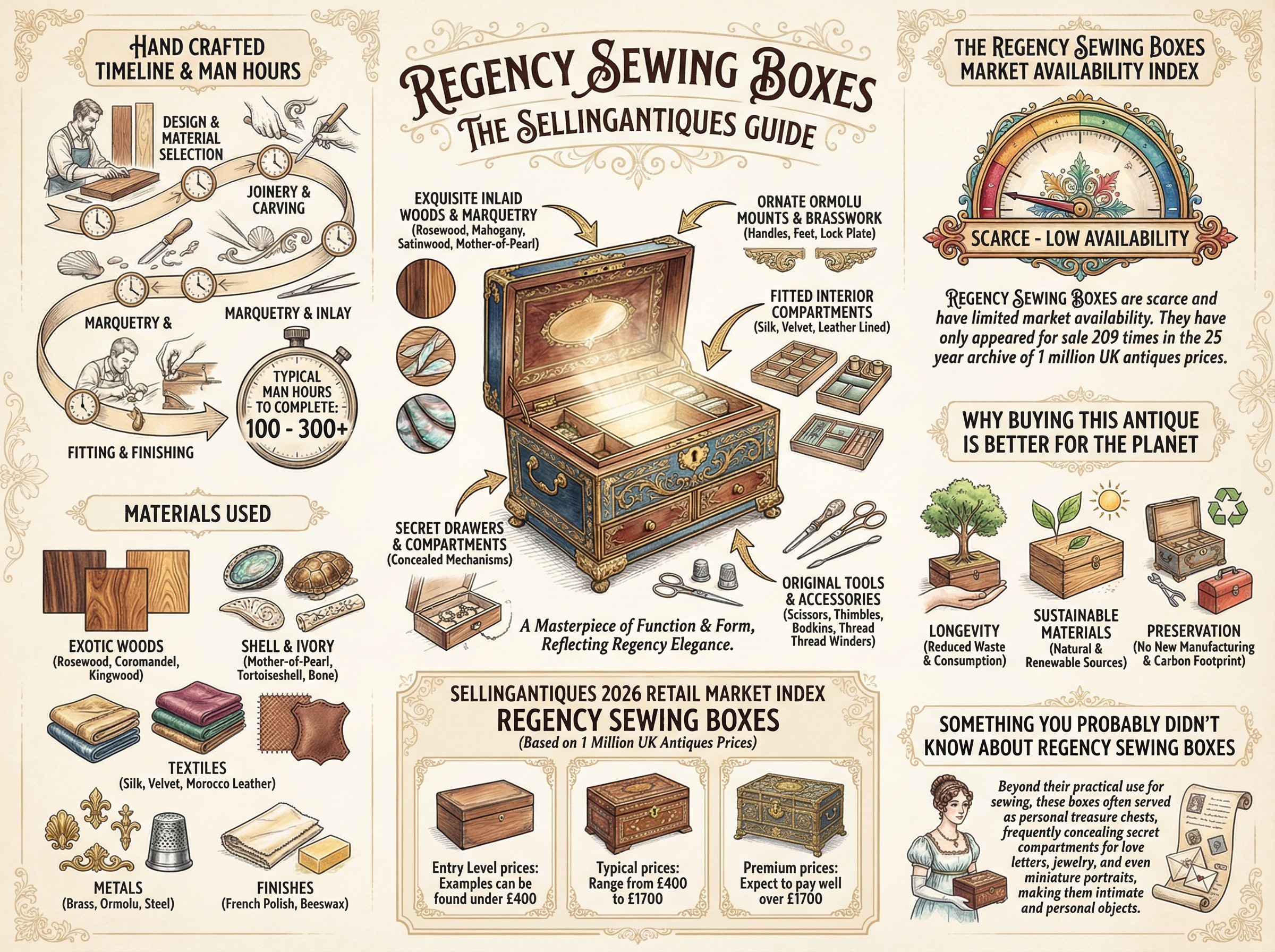 Regency Sewing Boxes Guide Infographic