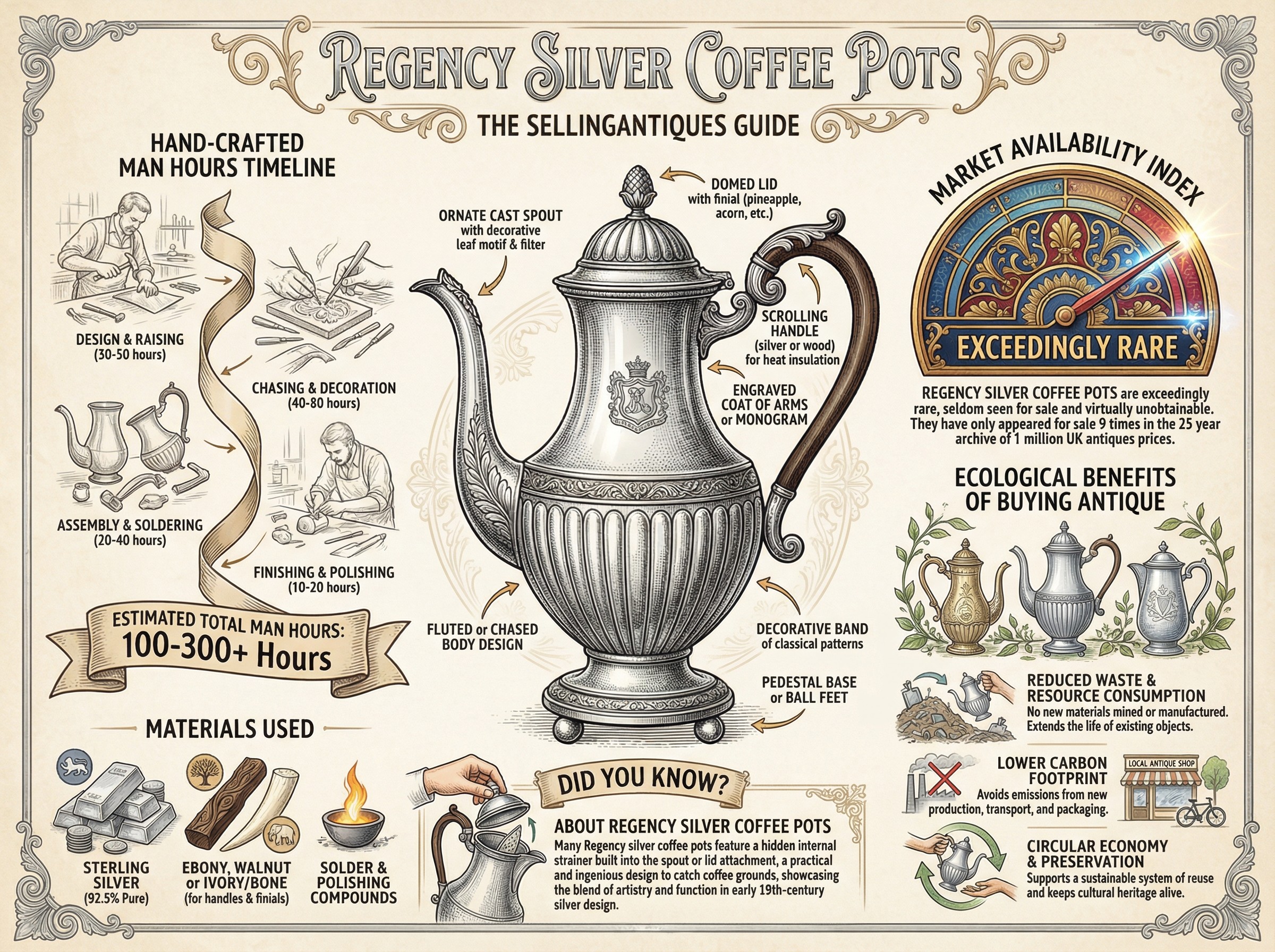Regency Silver Coffee Pots Guide Infographic