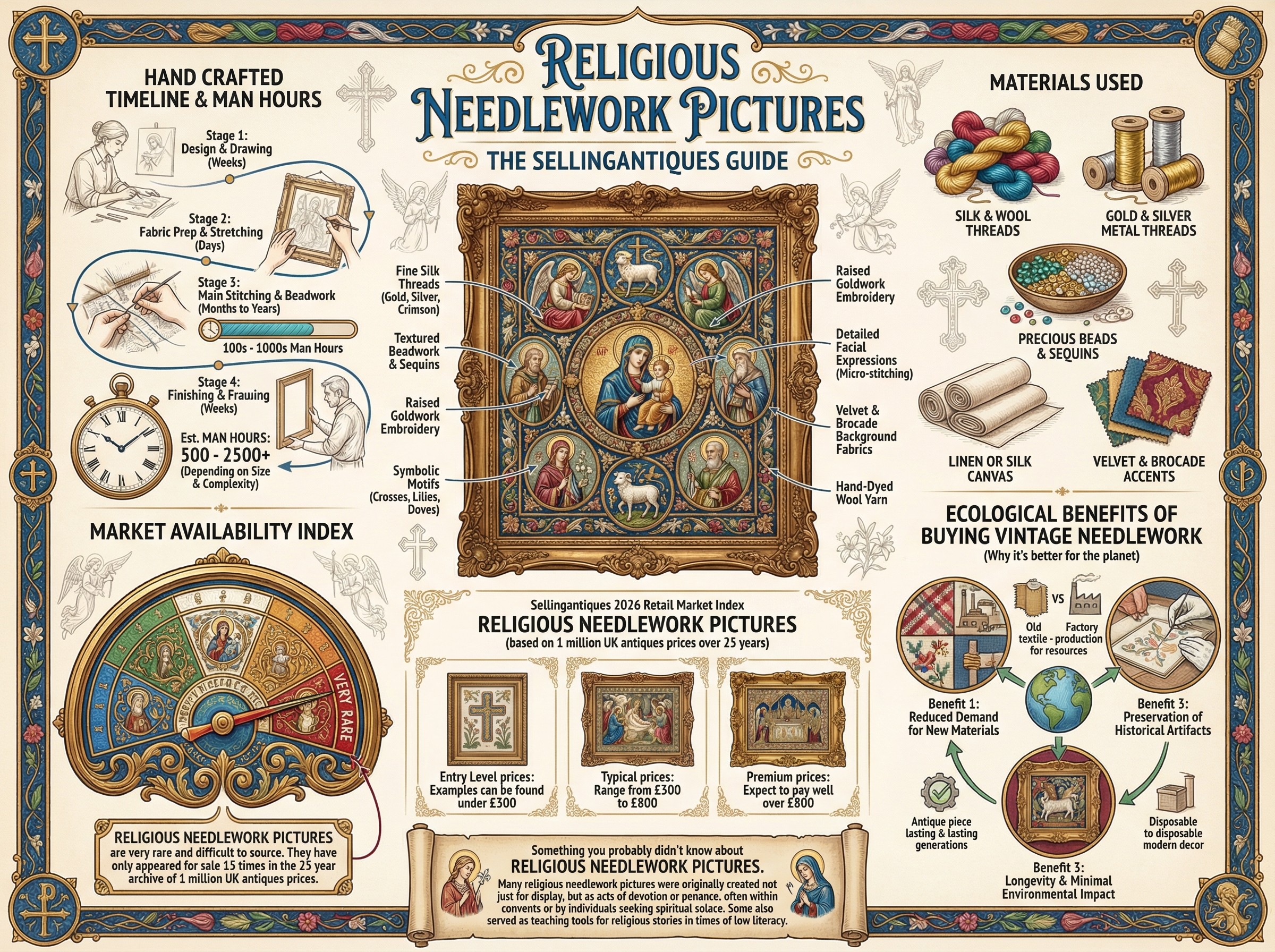 Religious Needlework Pictures Guide Infographic