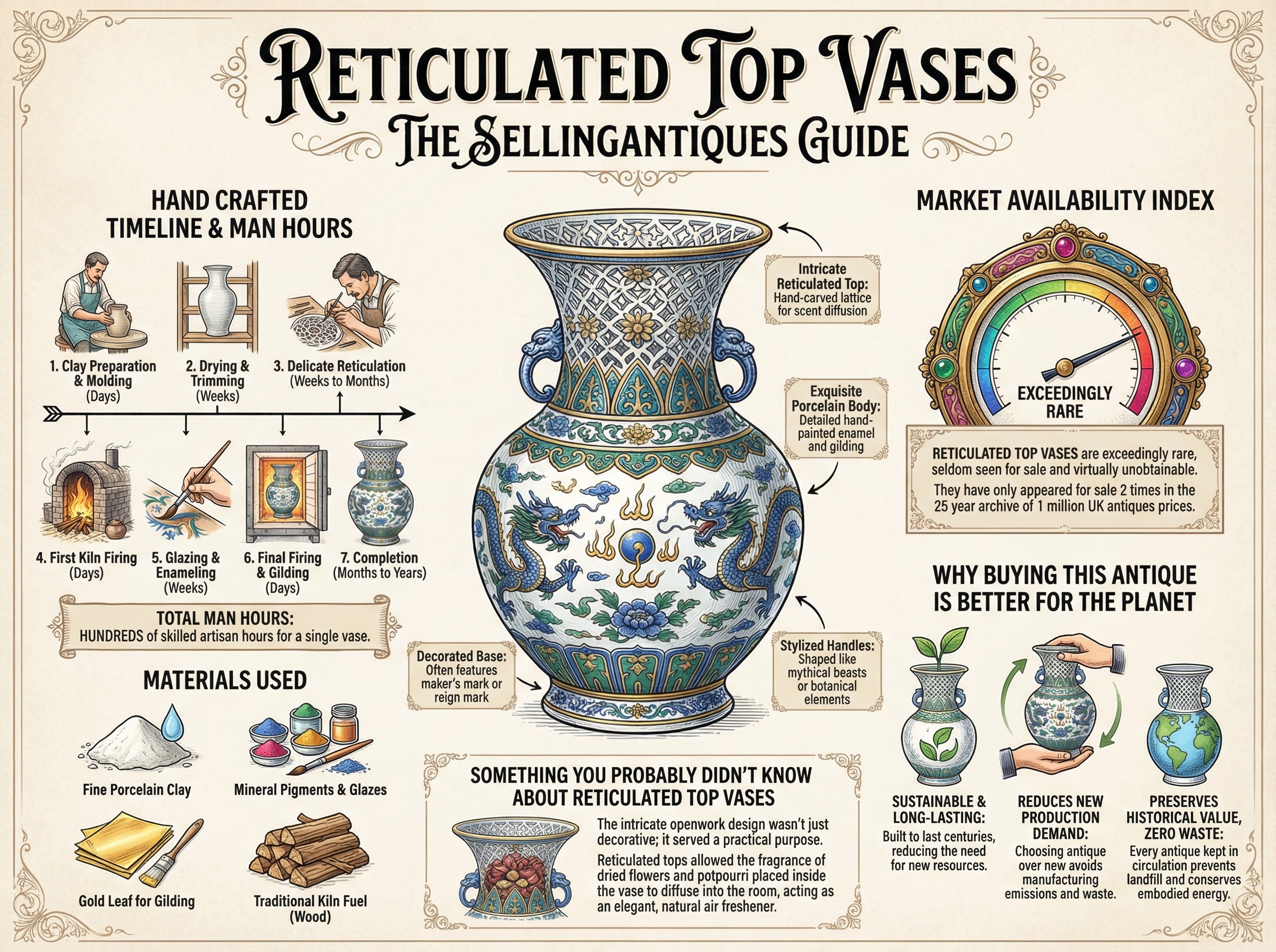 Reticulated Top Vases Guide Infographic