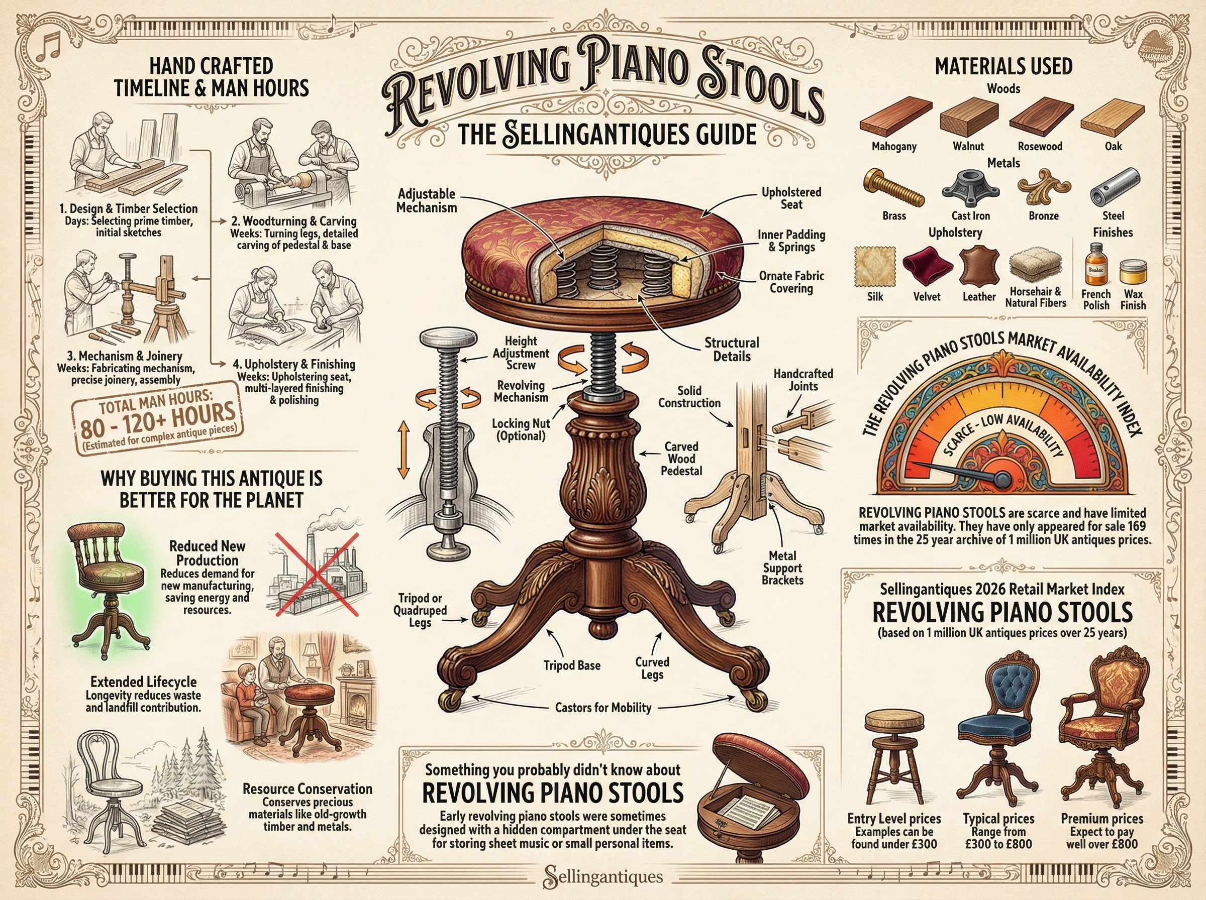 Revolving Piano Stools Guide Infographic