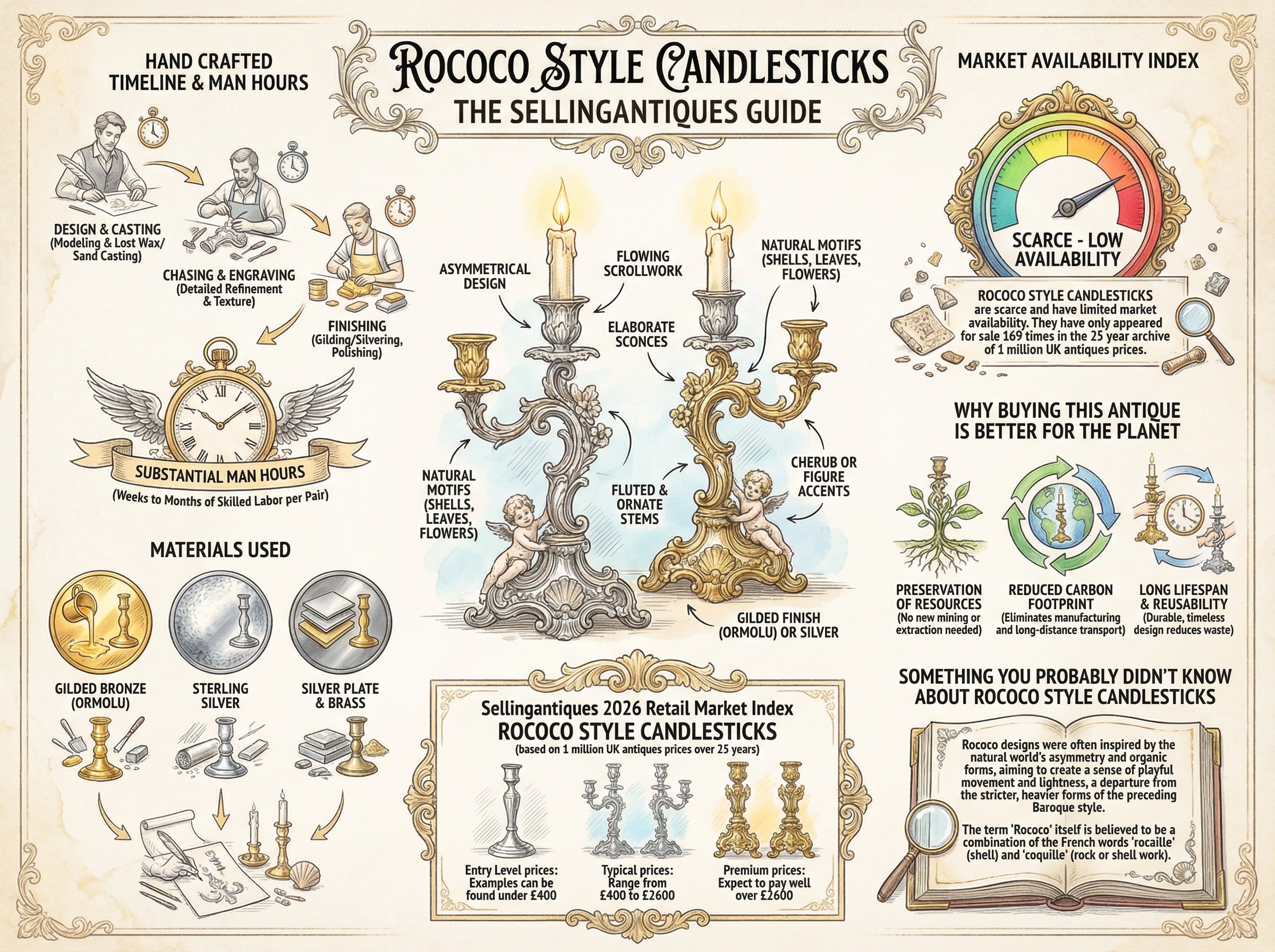 Rococo Style Candlesticks Guide Infographic