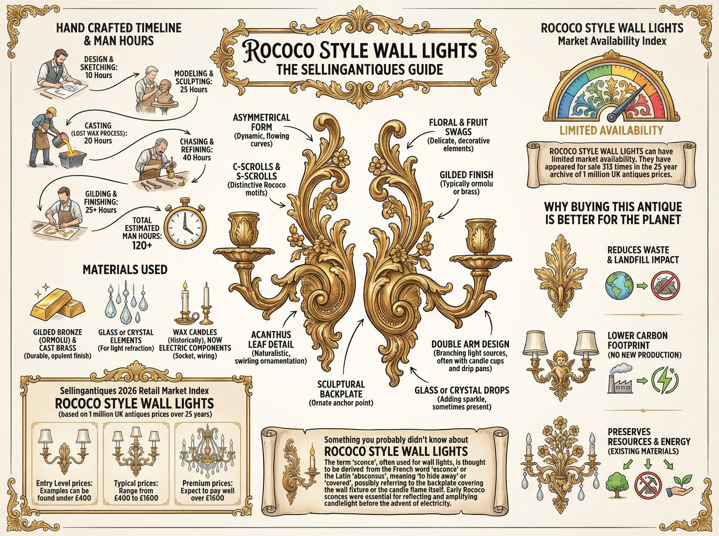 Rococo Style Wall Lights Guide Infographic