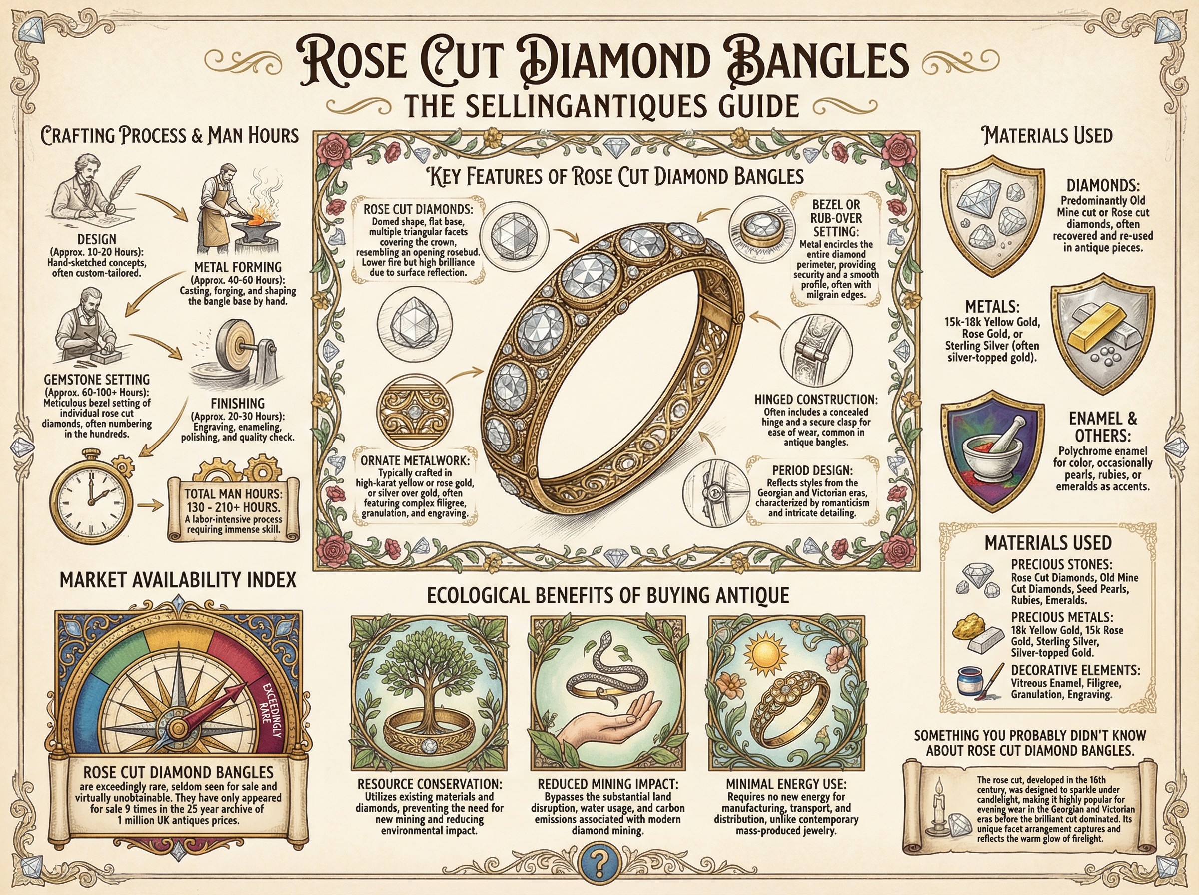 Rose Cut Diamond Bangles Guide Infographic