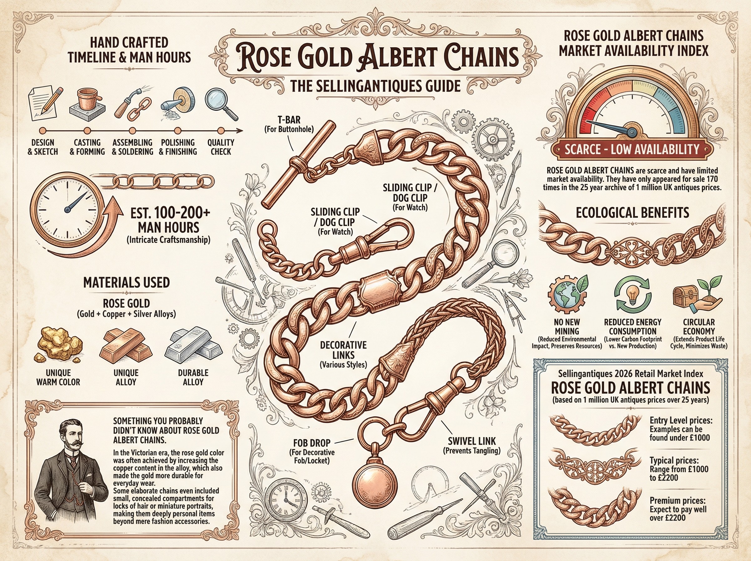 Rose Gold Albert Chains Guide Infographic