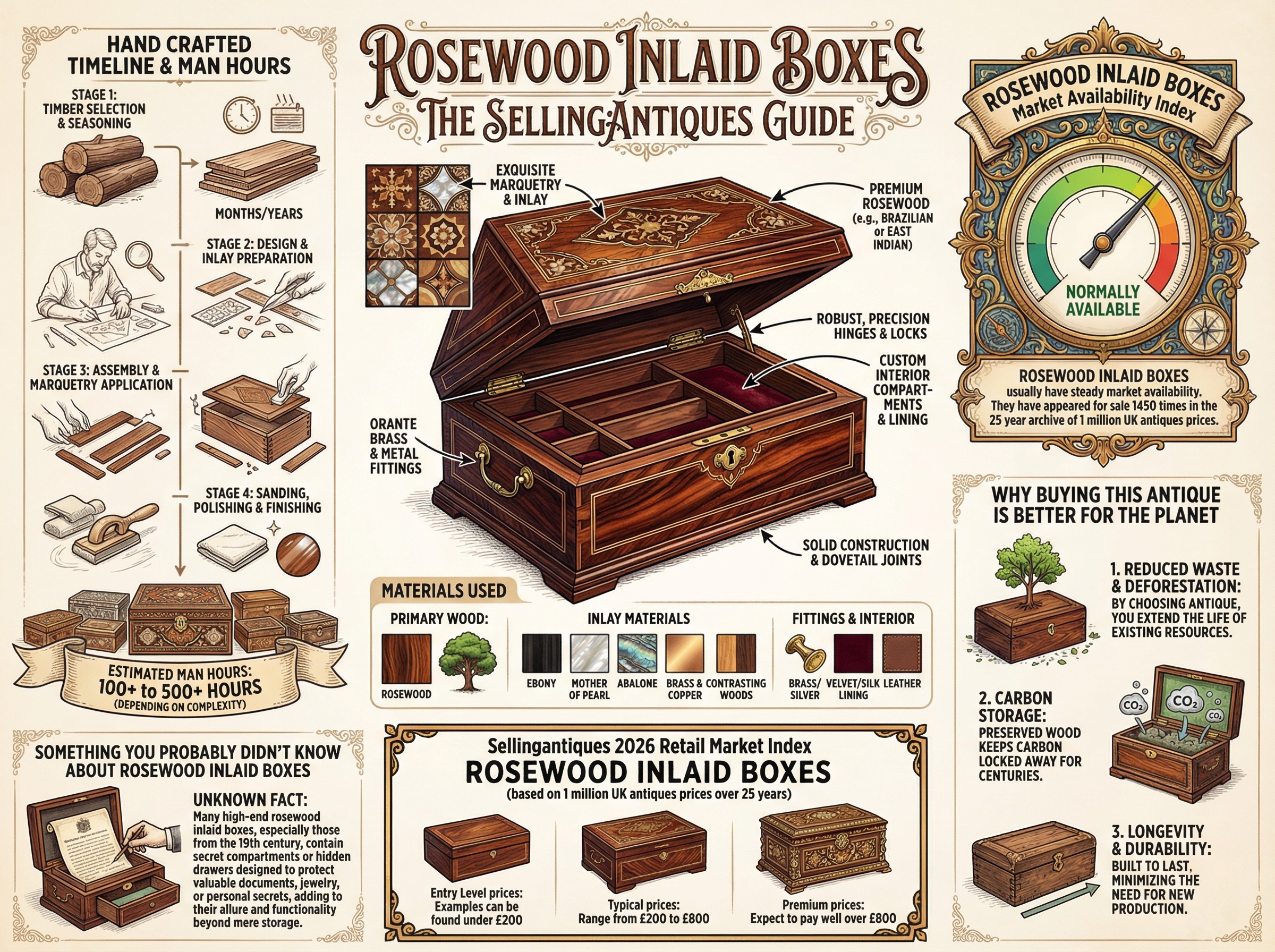 Rosewood Inlaid Boxes Guide Infographic