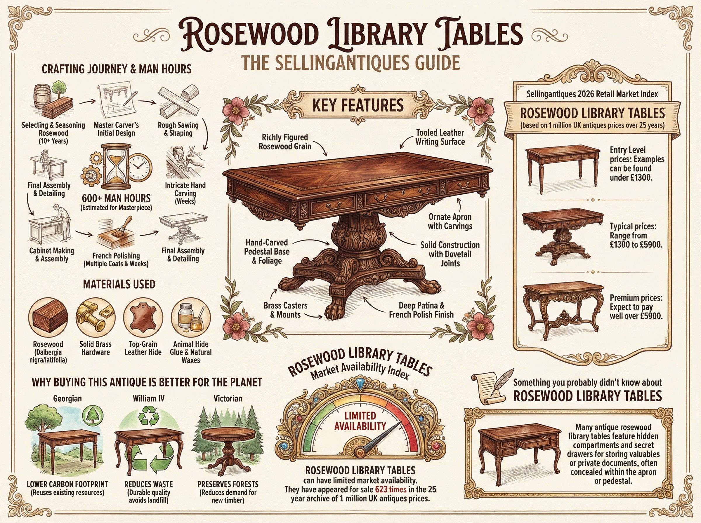 Reproduction Library Table The Sellingantiques Guide to Rosewood Library Tables