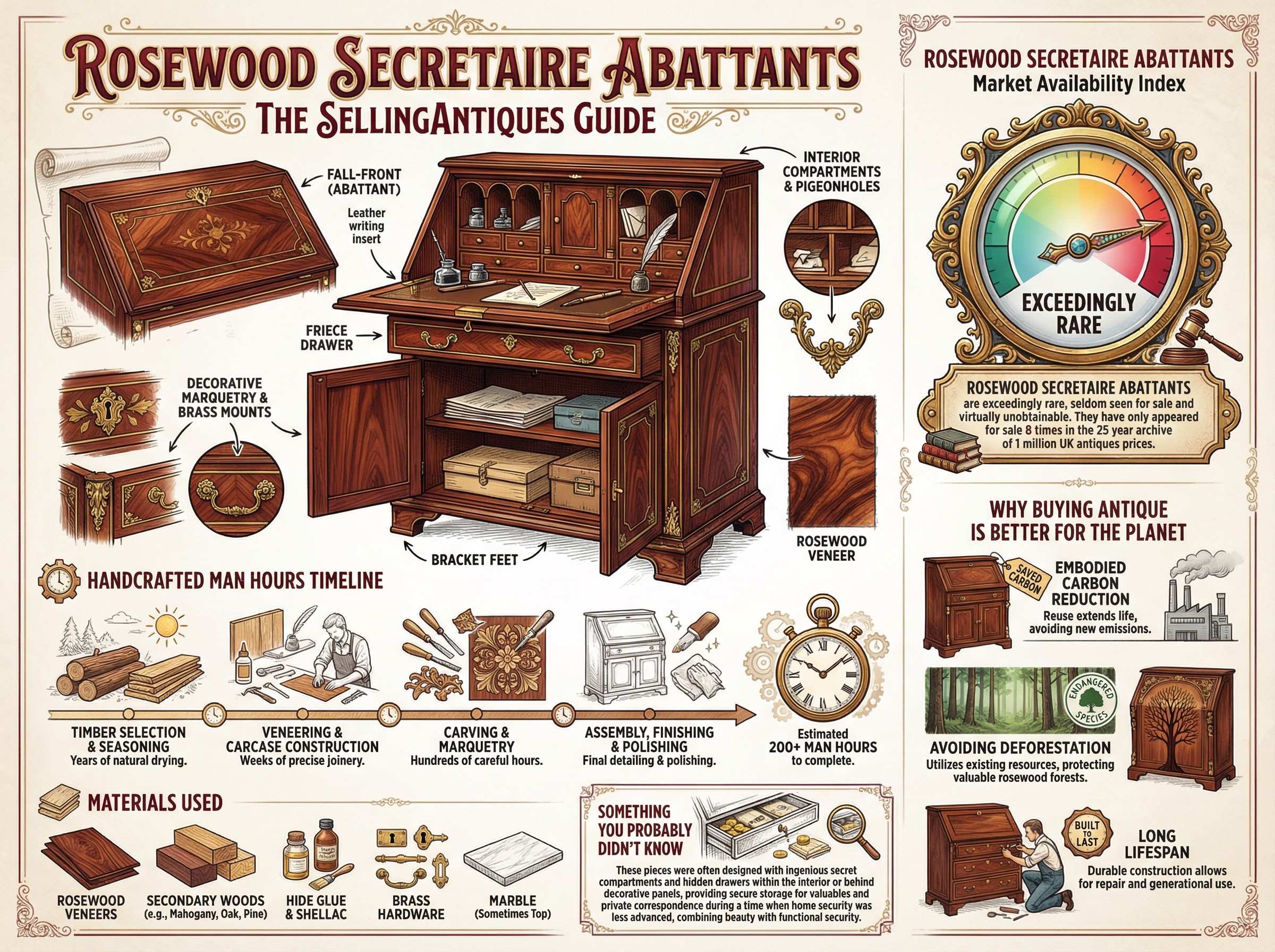 Rosewood Secretaire Abattants Guide Infographic