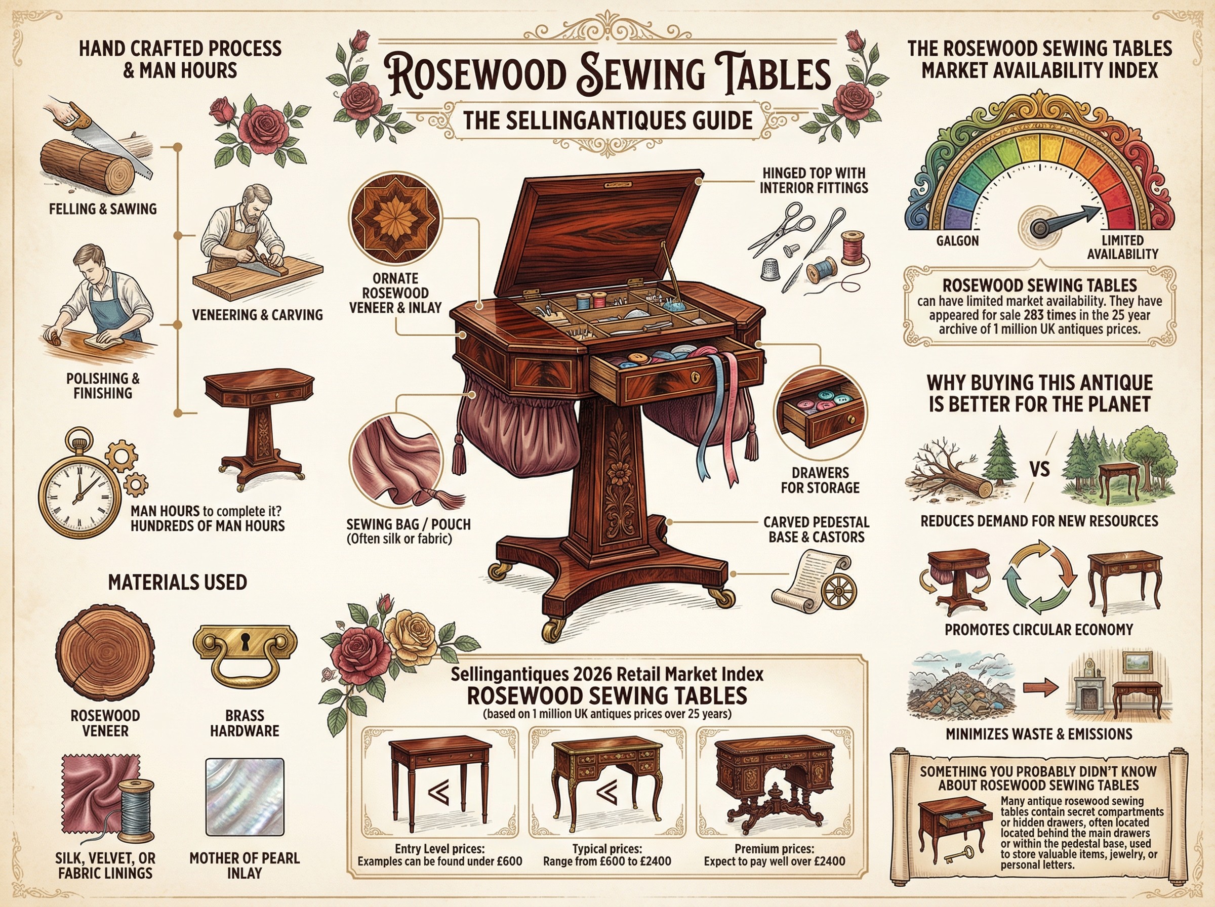 Rosewood Sewing Tables Guide Infographic