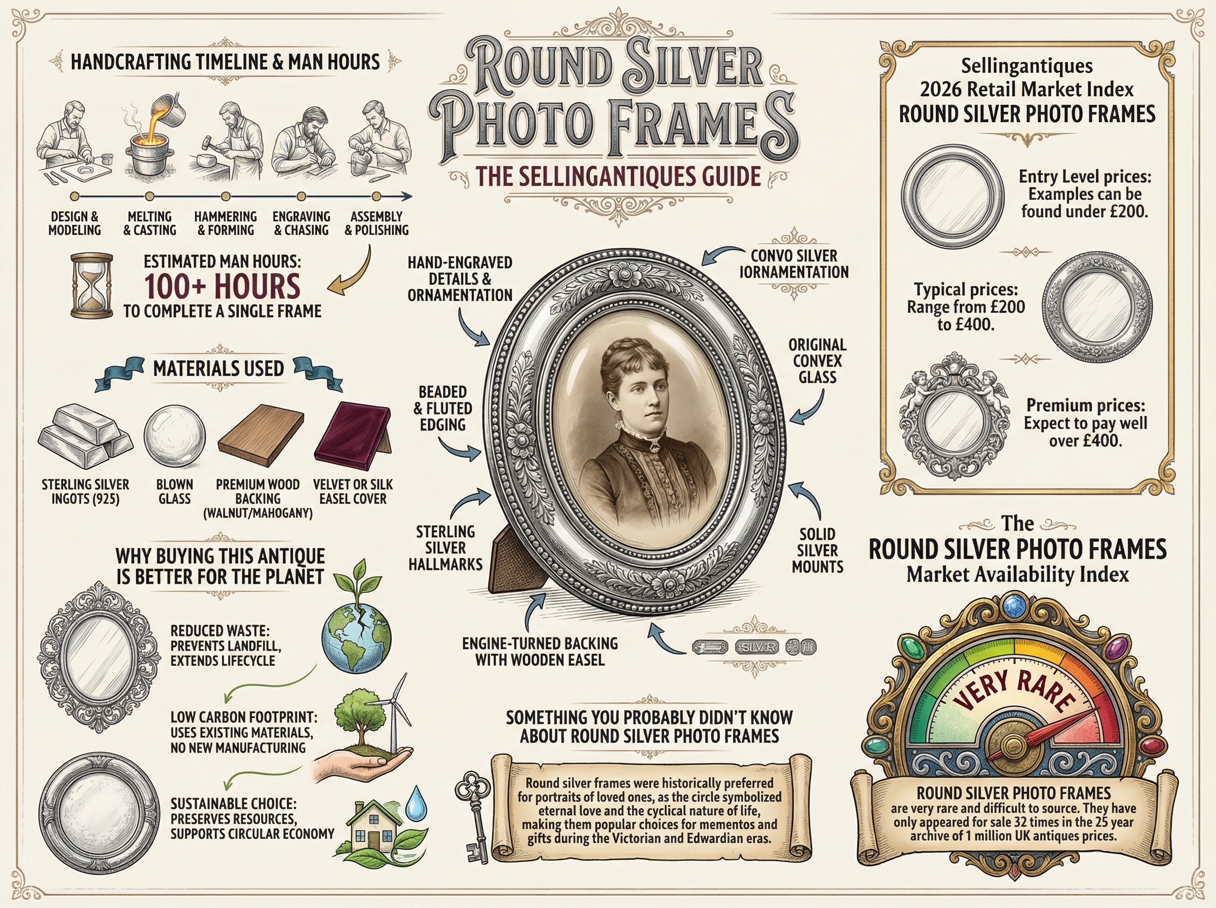 Round Silver Photo Frames Guide Infographic