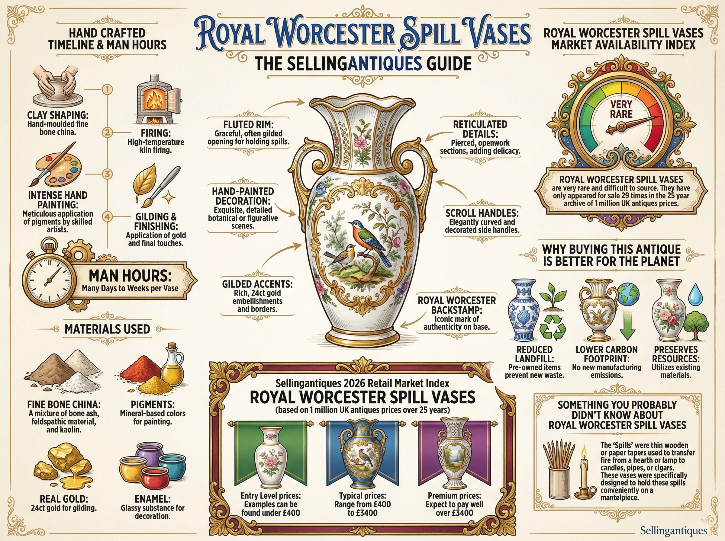 Royal Worcester Spill Vases Guide Infographic