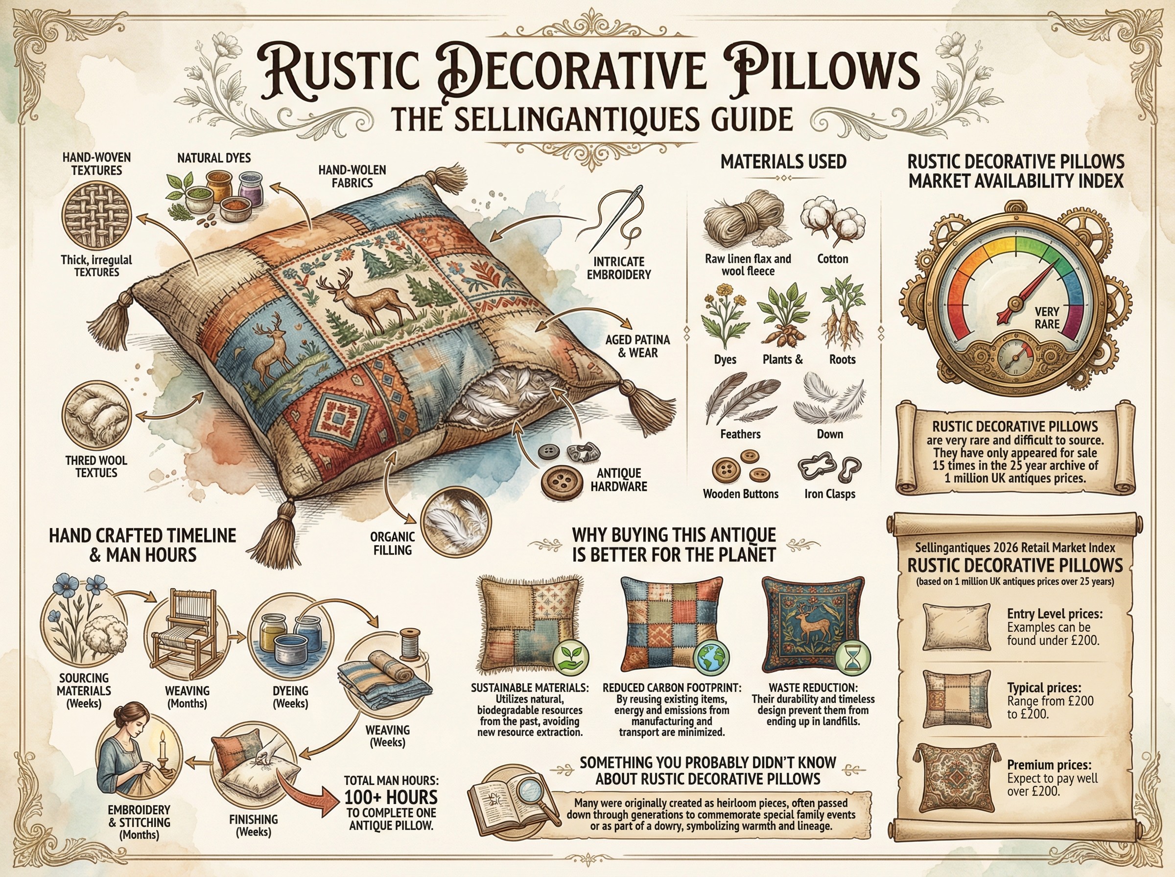 Rustic Decorative Pillows Guide Infographic