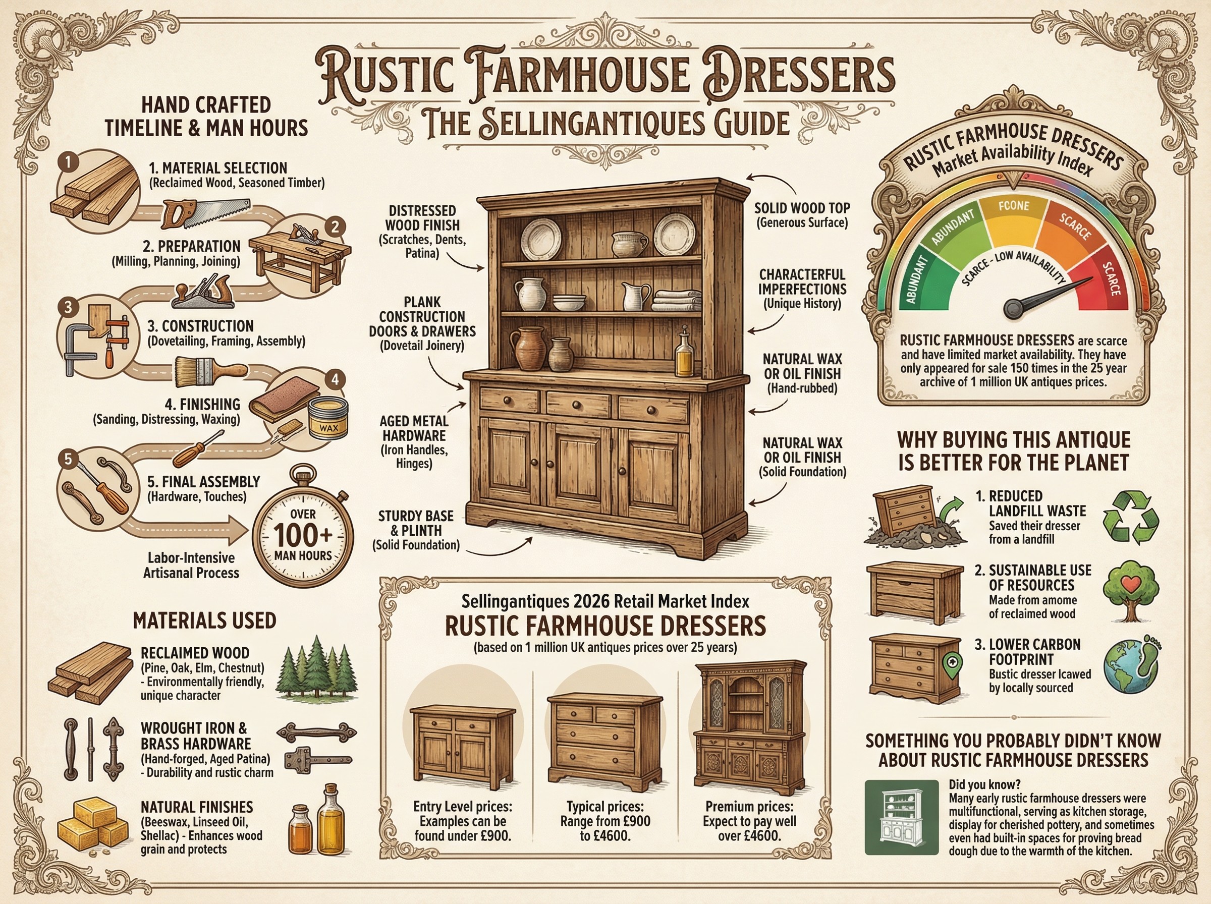 Rustic Farmhouse Dressers Guide Infographic